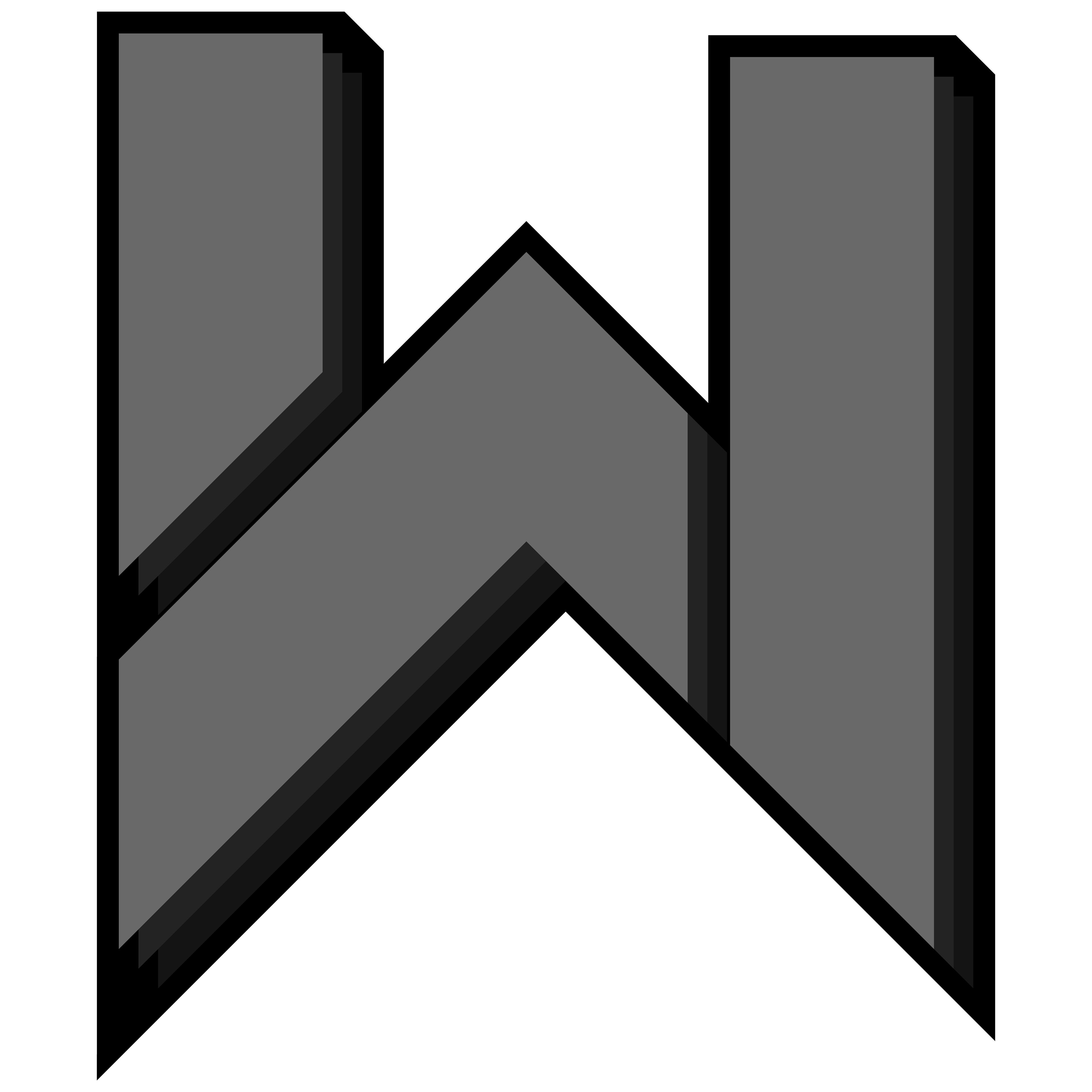 "3D" Black and White Letter Logo