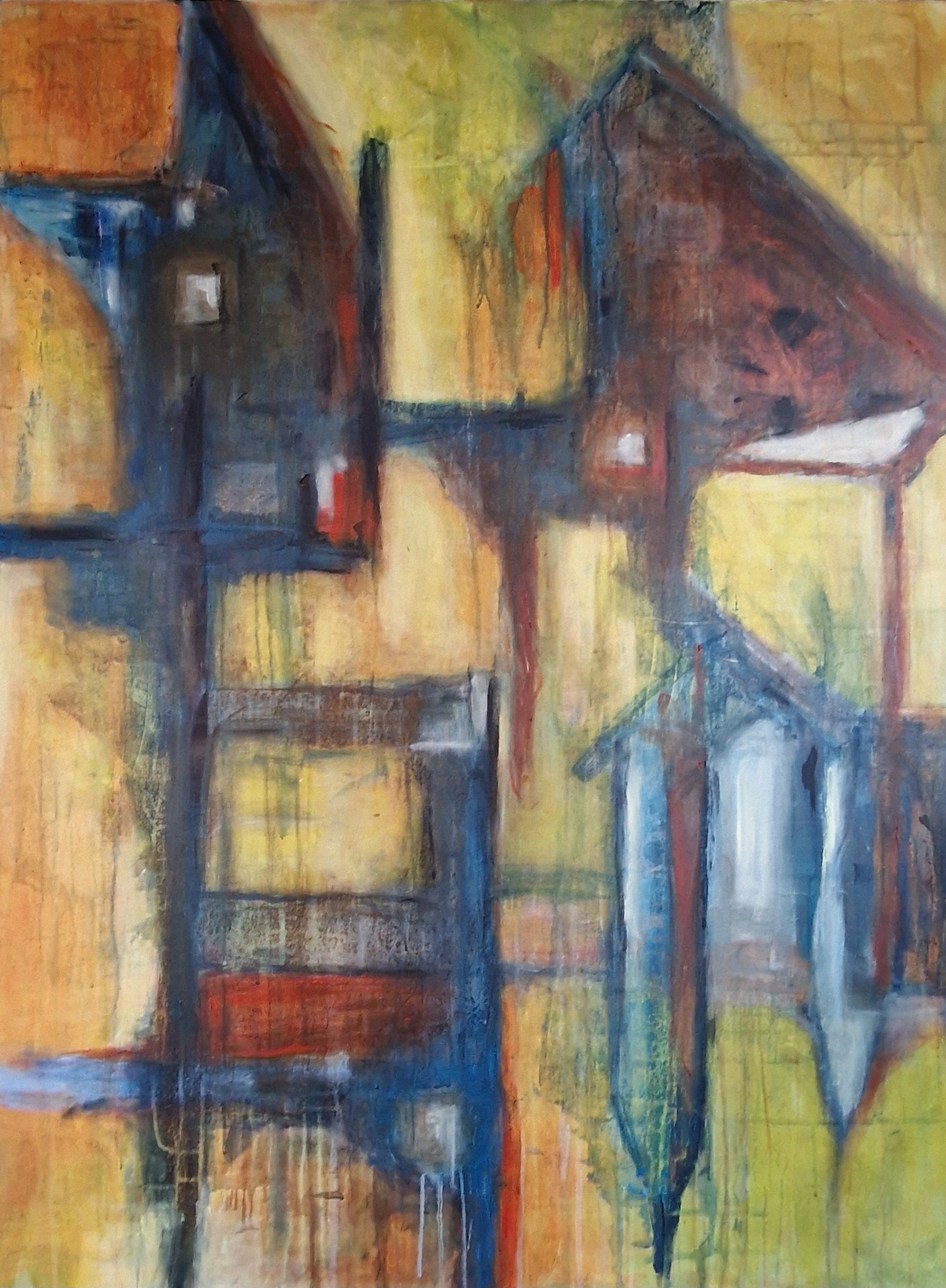 8500 kr.  90x110 cm, akryl på lærred, 2022 Titel: Constuction