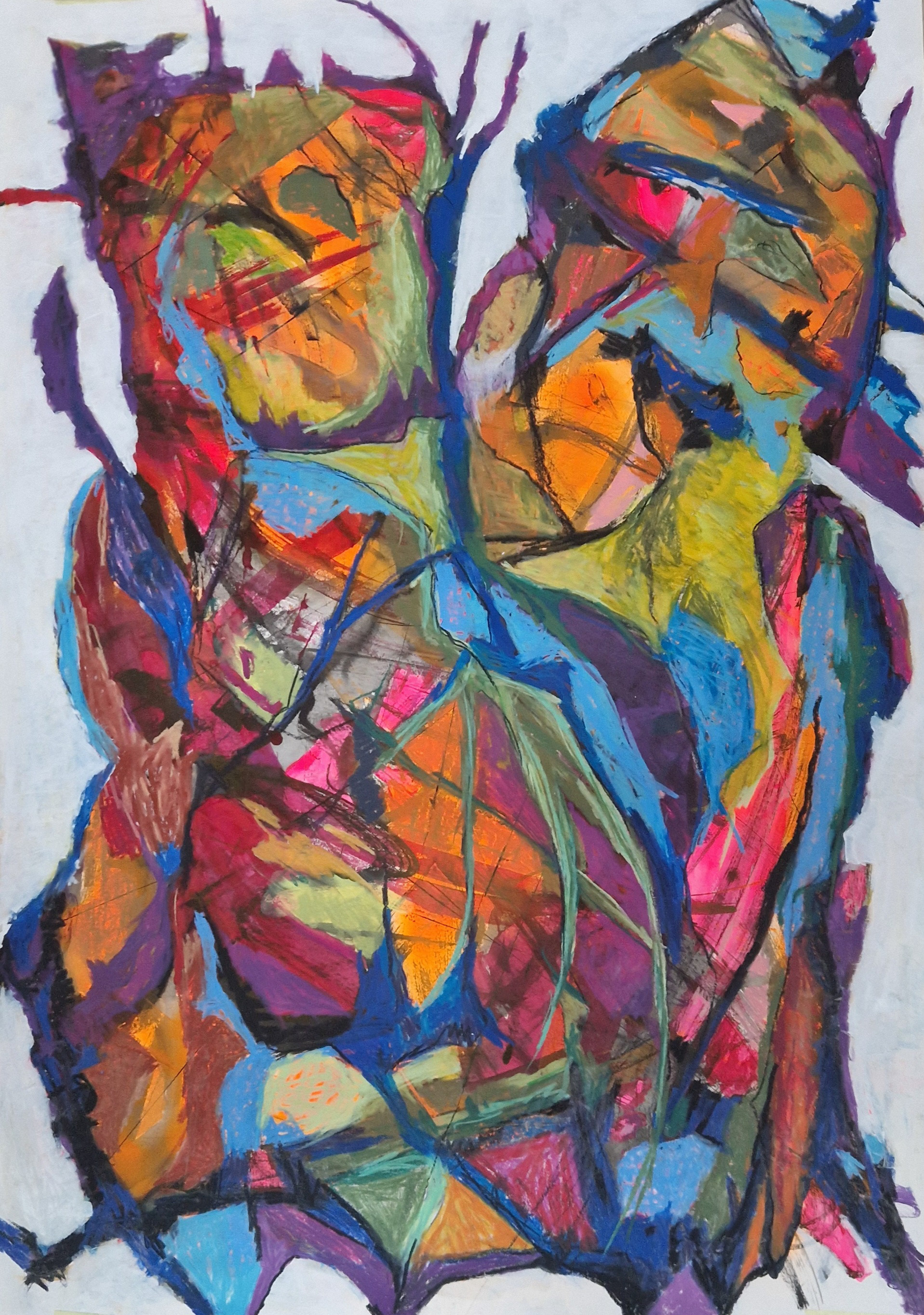 5700 kr. incl. ramme. 2023, 70x100 pastel og akryl på papir