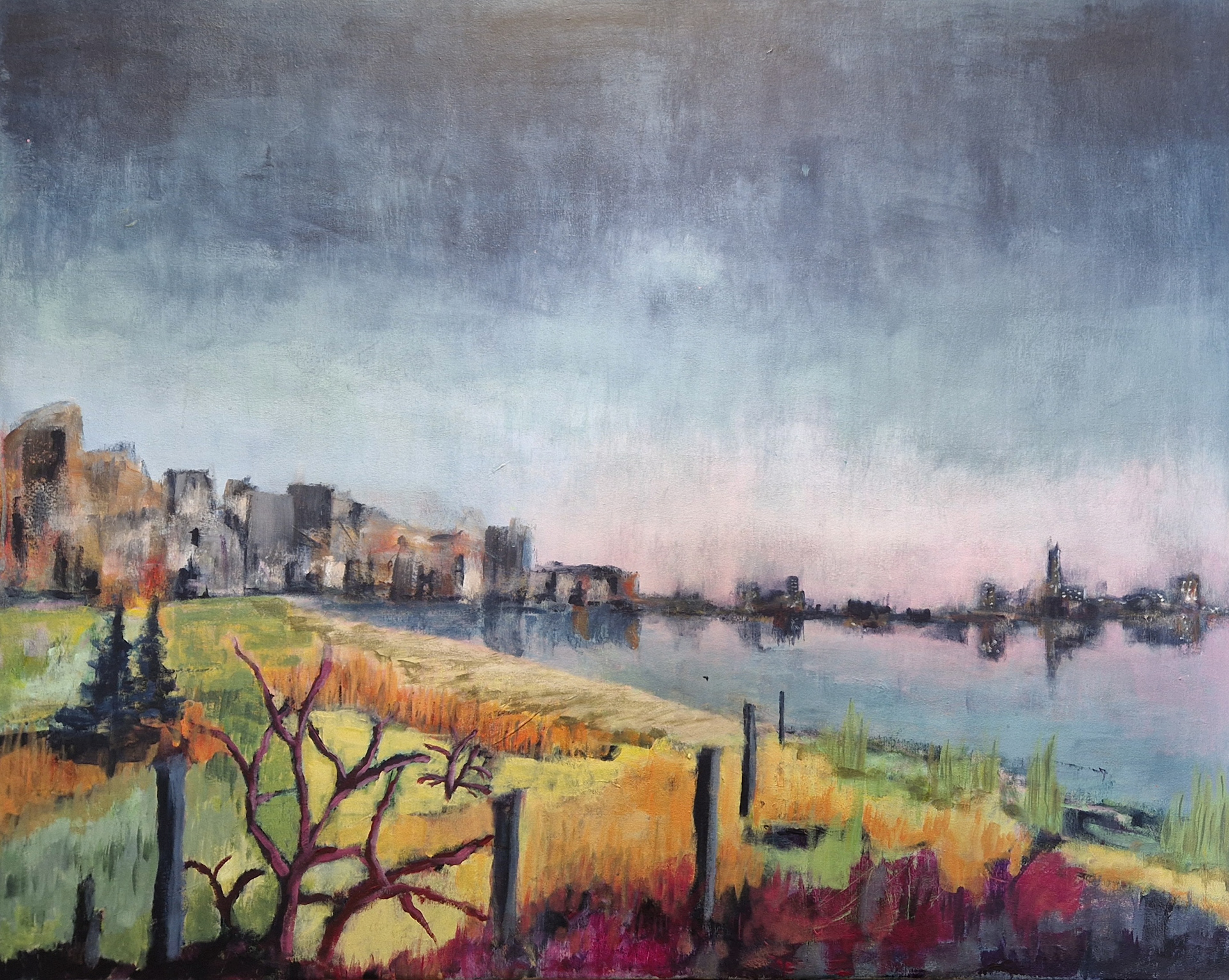 6500 kr. 80x100, akryl på lærred, 2022