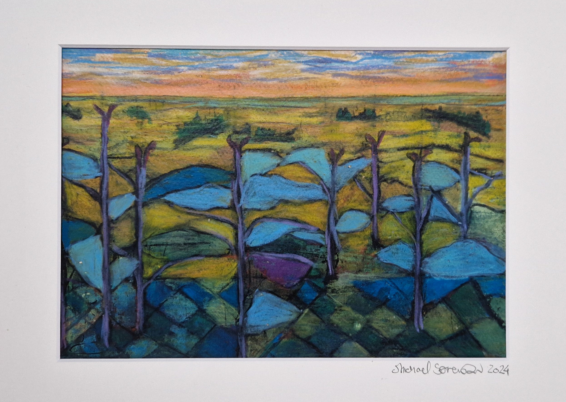 solgt. 1200 kr. 2024, A4 akryl og pastel på papir. 