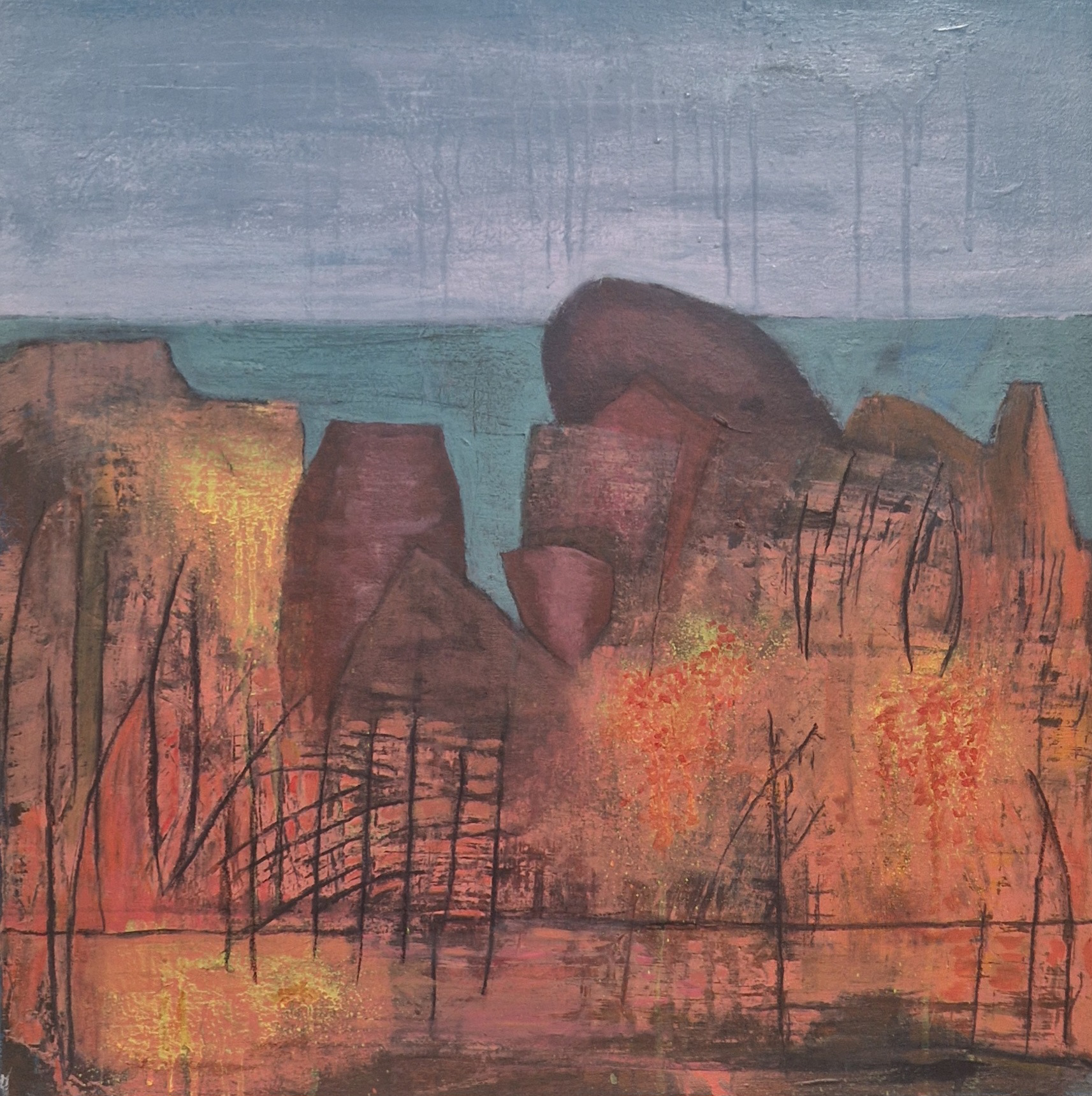 Pris: 4500 kr. 60x60, 2024, akryl på lærred 