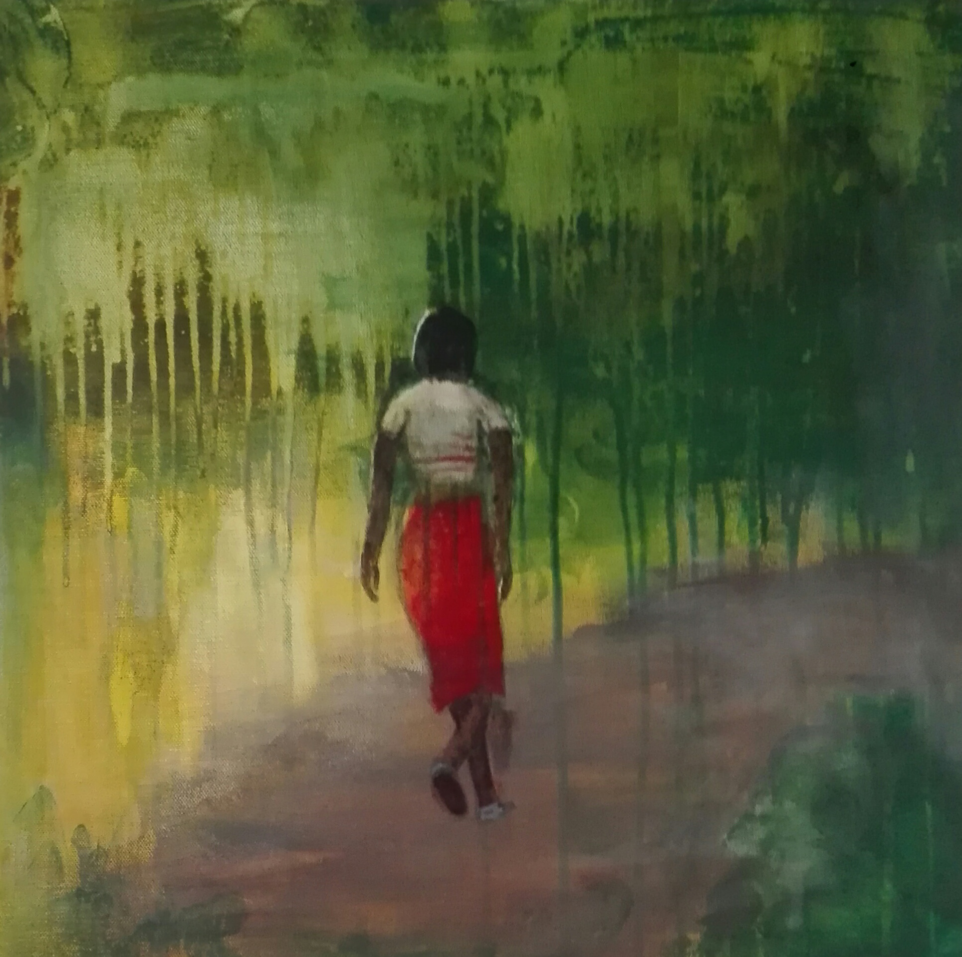 solgt, 50x50 cm, akryl på lærred, 2020, 4000 kr.