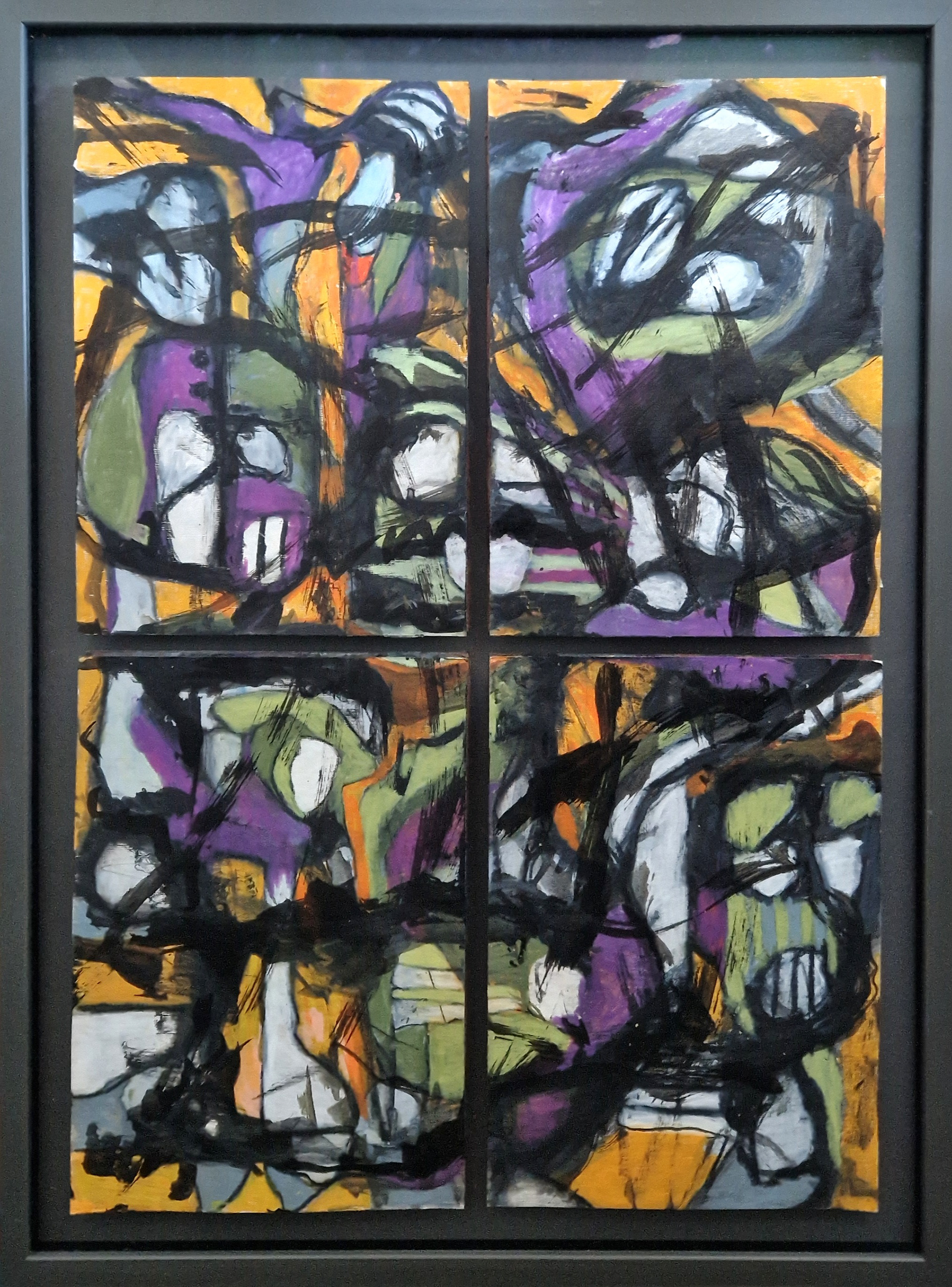 4500 kr. 2023, 4xA4, pastel på papir, med sort træramme og kunstnerglas