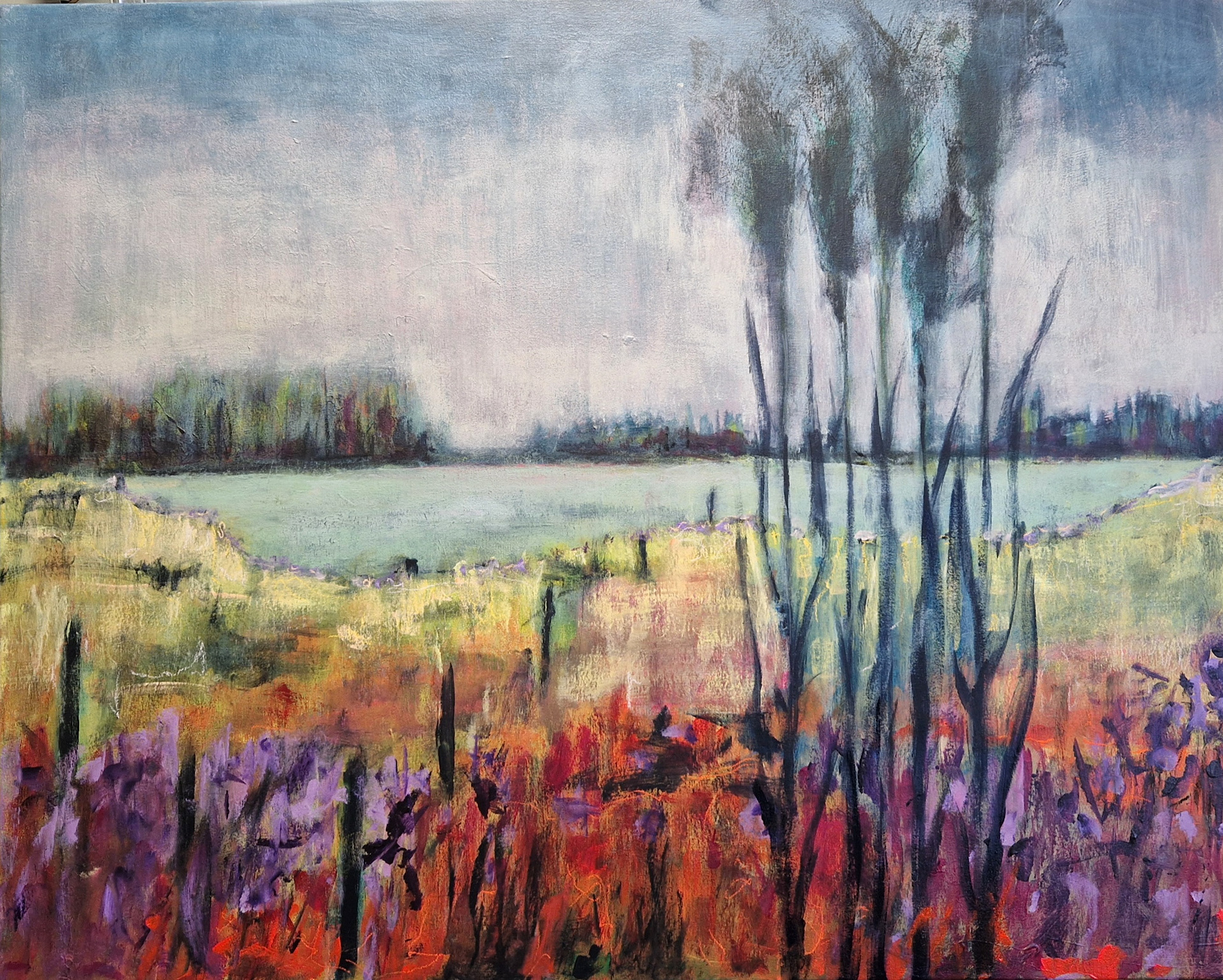 6500 kr. 80x100 cm - akryl på læred - 6500 kr. 2022