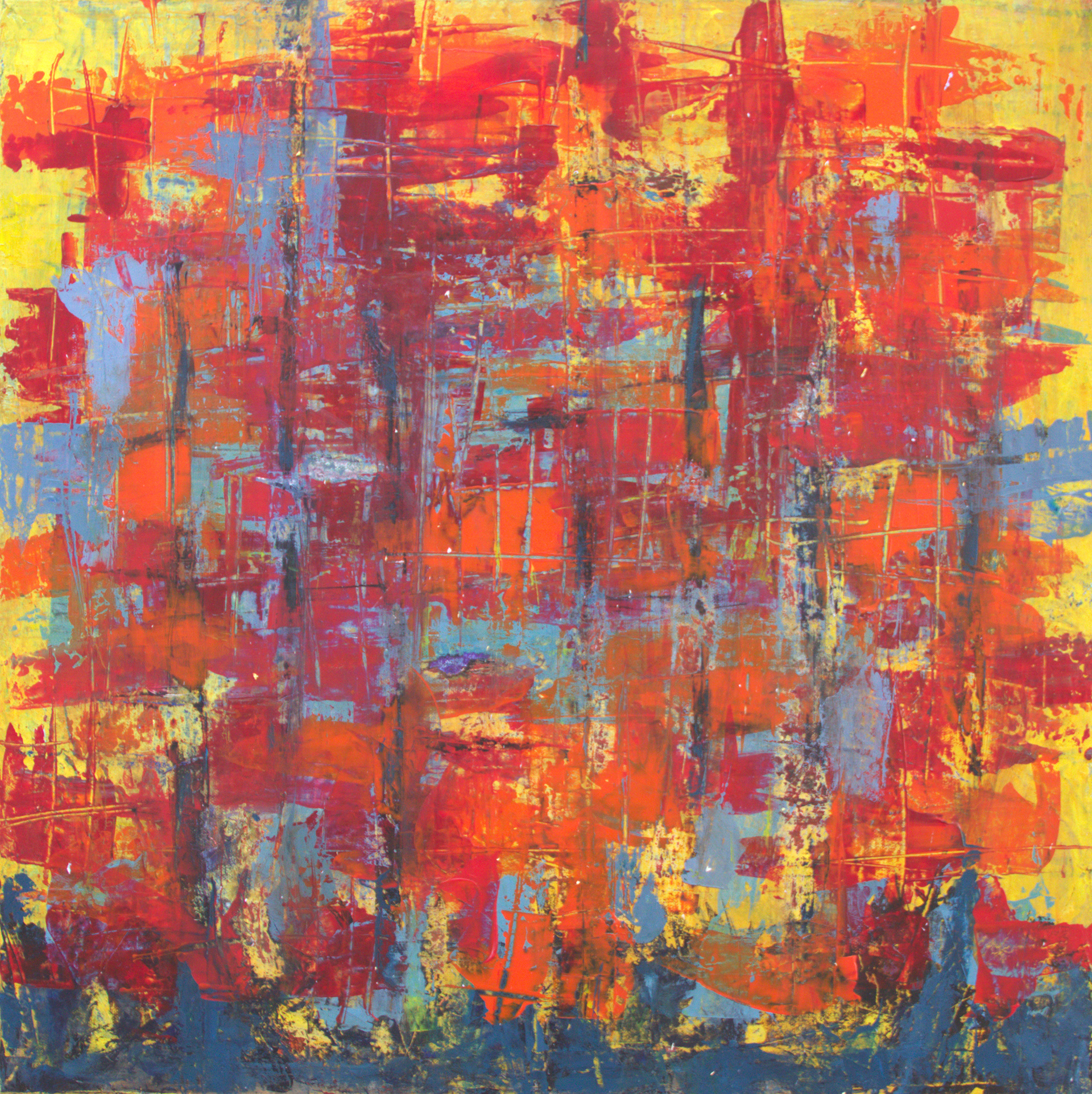 Solgt, Titel: Farvesymfoni, Størrelse: 60x60 Acryl på lærred, 2020