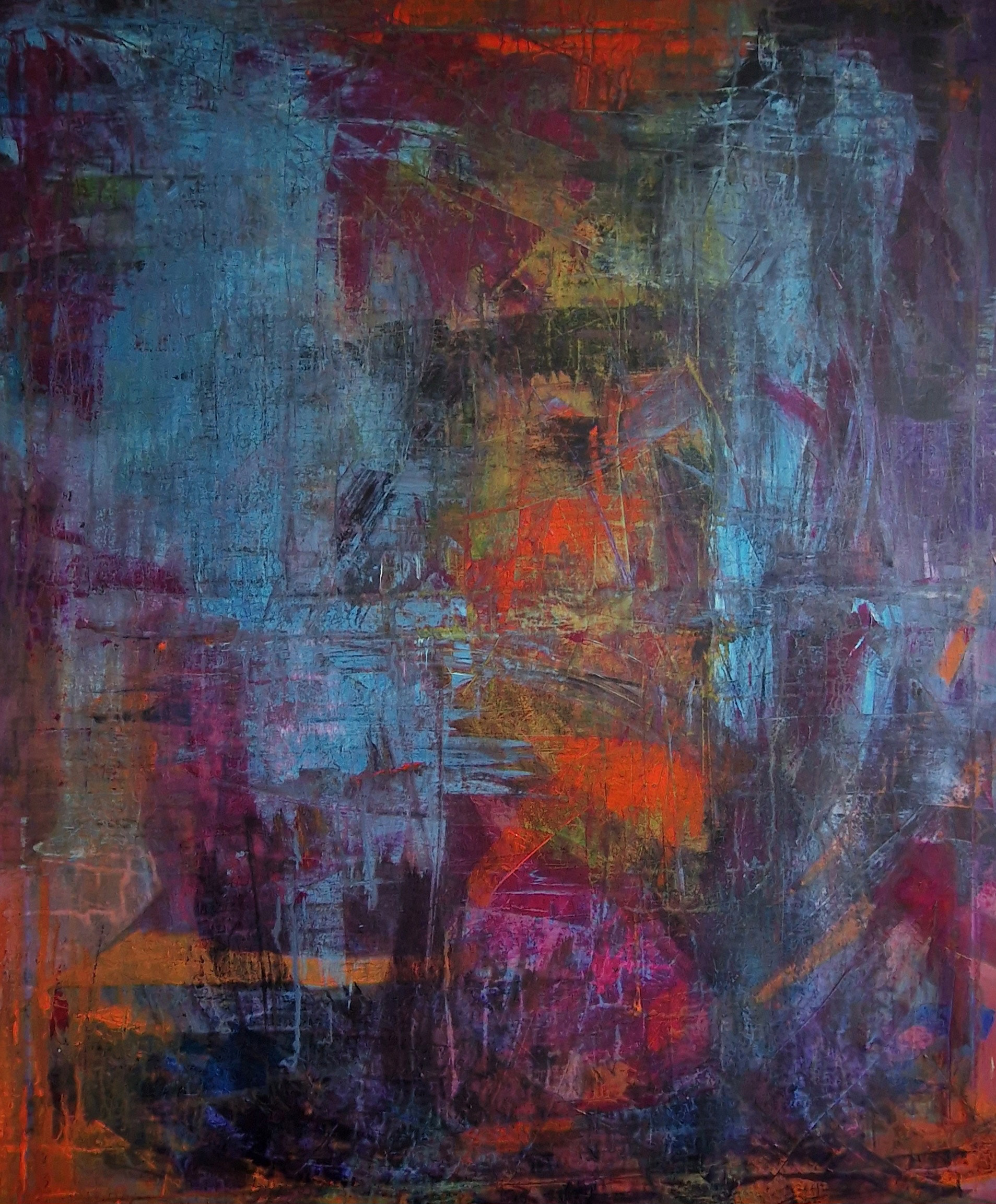 Solgt Pris: 8500 kr. Juni 2023,  100x120 cm, akryl på lærred, 8500 kr. titel; Naturens Orden