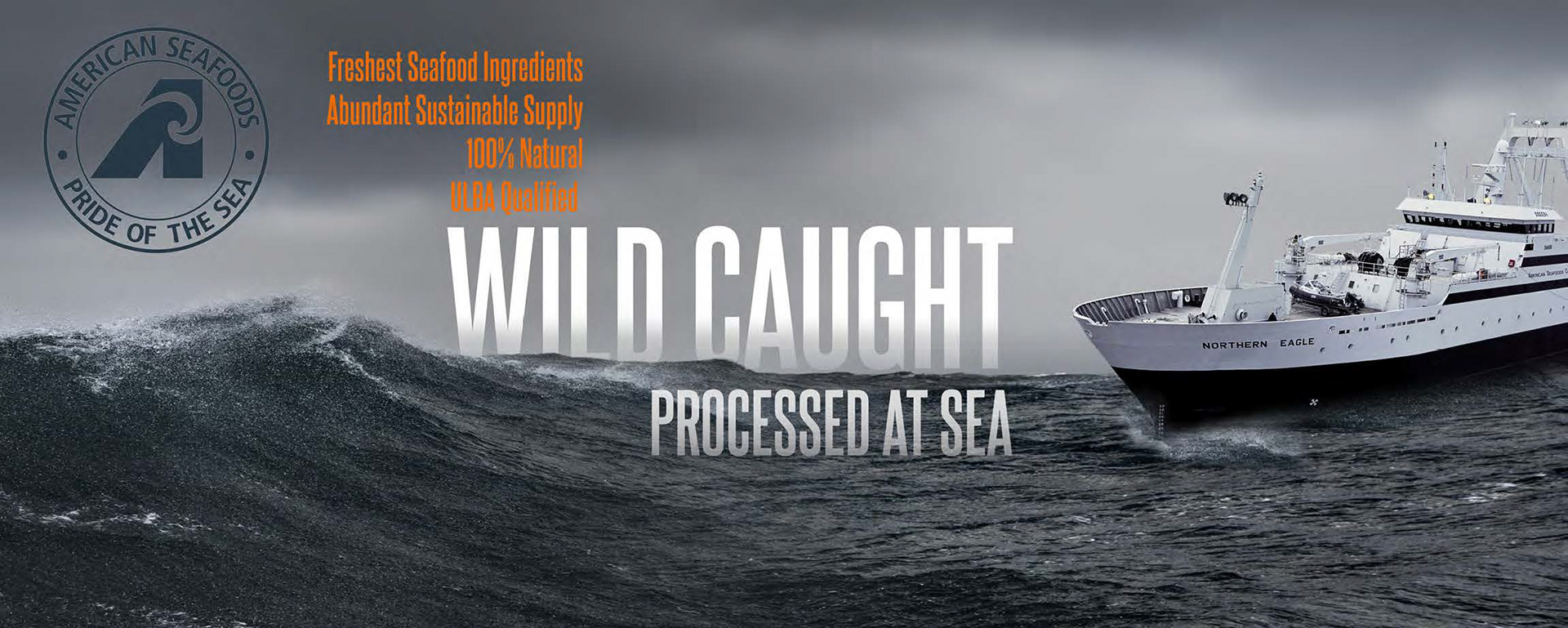 American Seafoods Heading to the Boston Seafood Show.   High Resolution Image size: 230"x92"