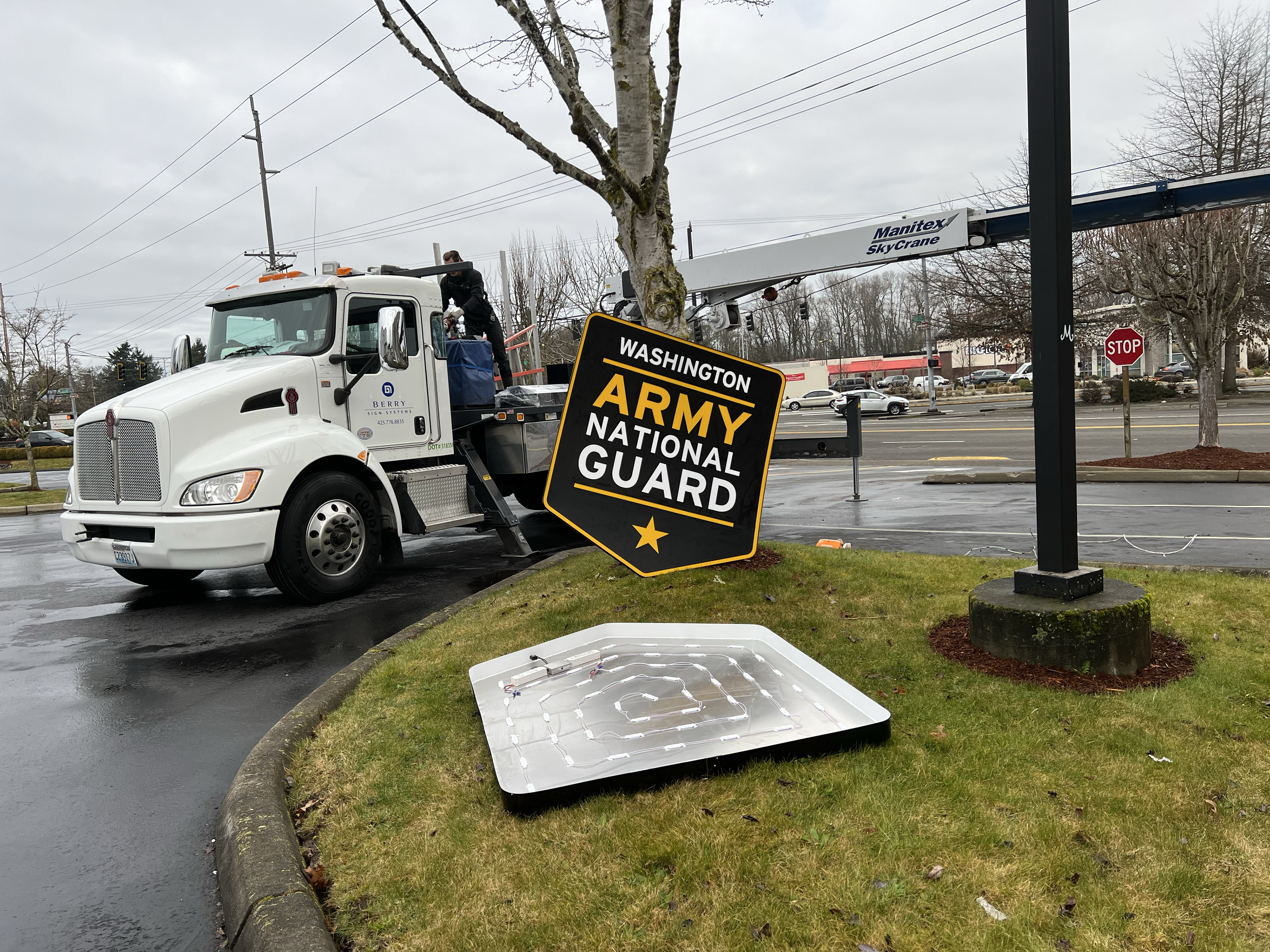 Lakewood LED Sign Prepping for Installation. Greg Patton Spec Designer