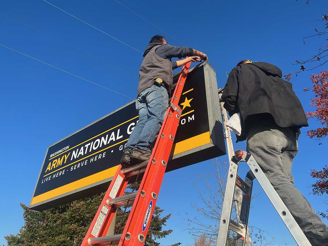 BUTTONING UP A CAN SIGN AFTER REPLACING ELECTRONICS AND SIGN FACE