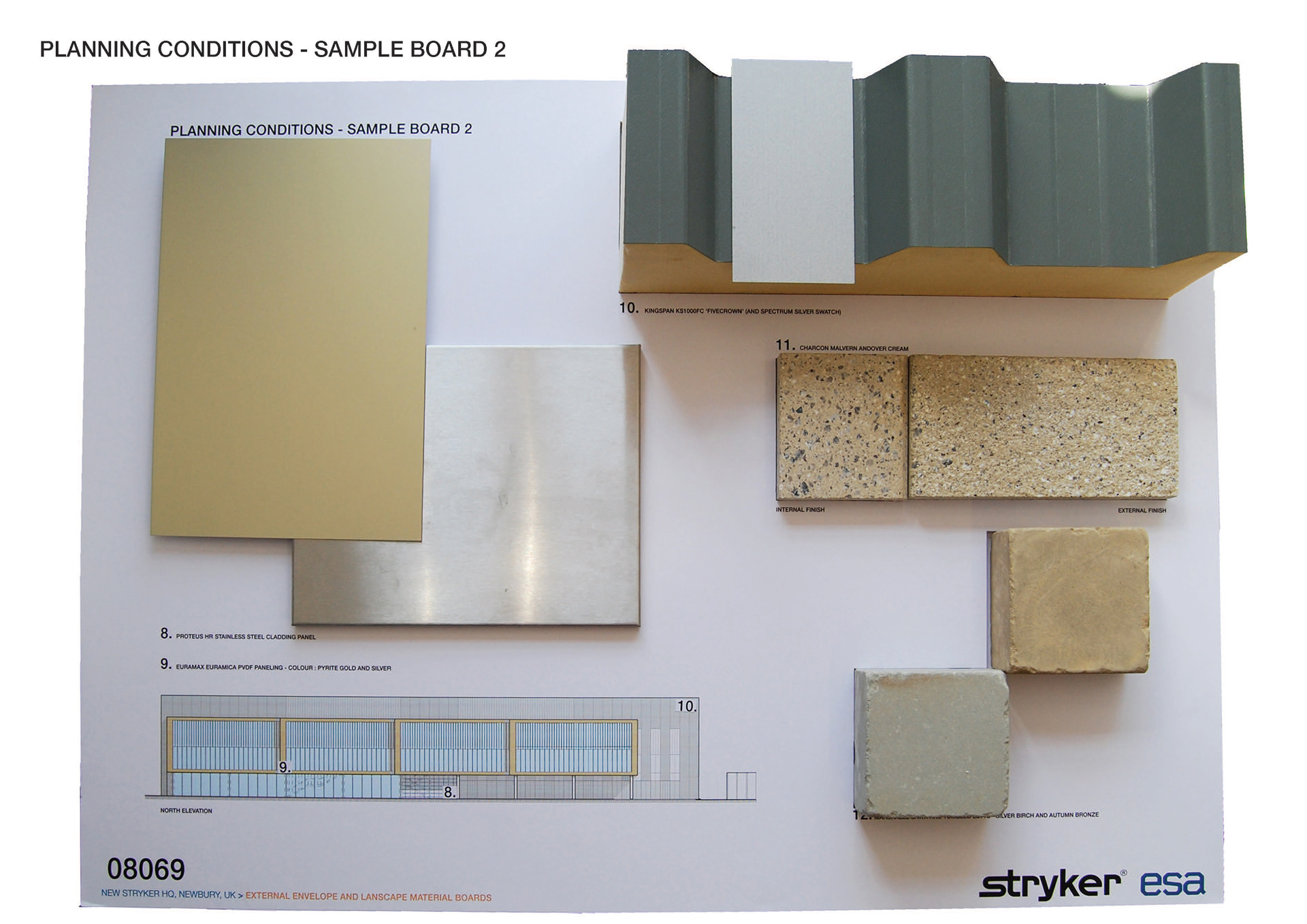External Material Sample Boards: Secondary facade for planning authority sign-off