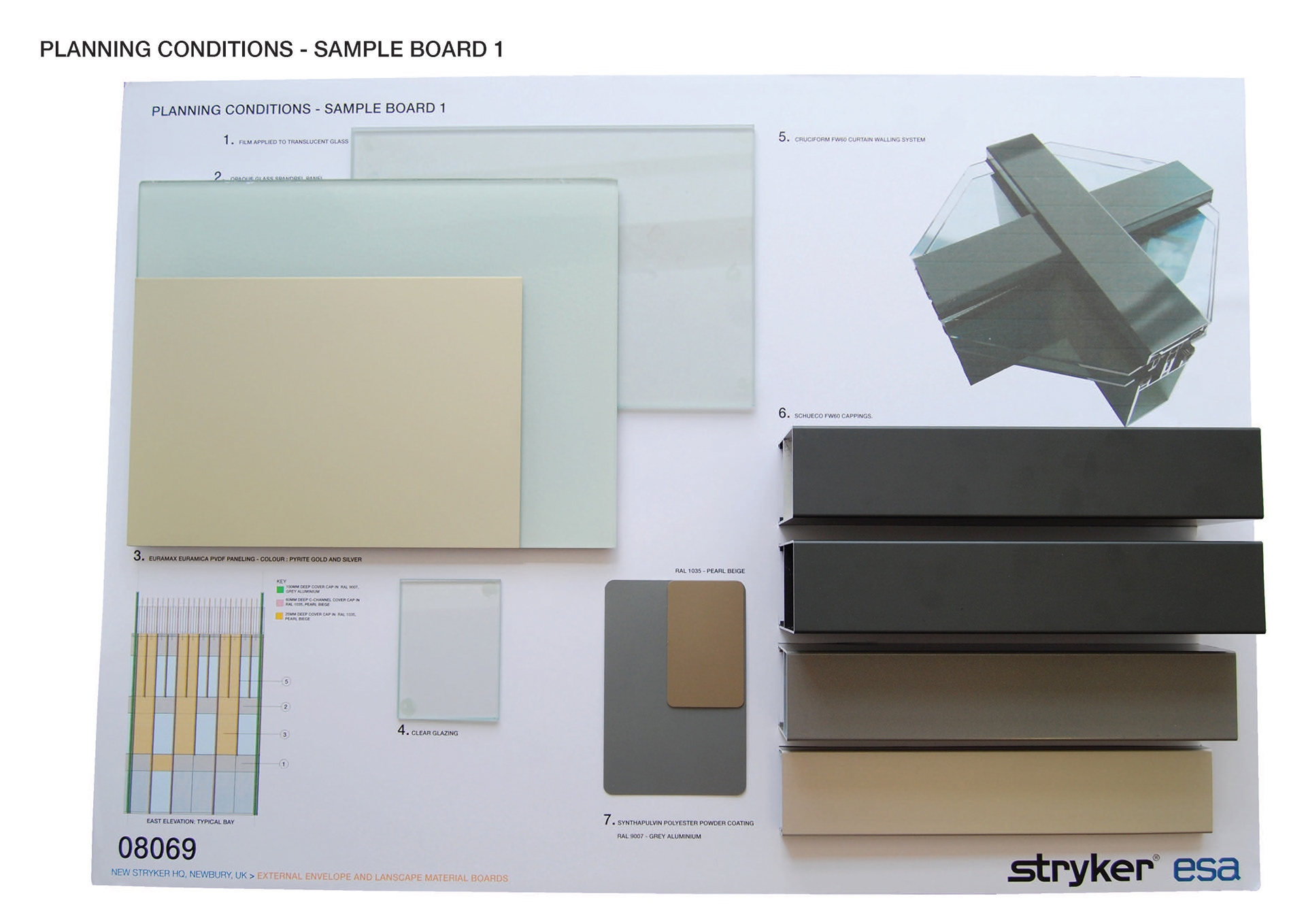 External Material Sample Boards: Main facade for planning authority sign-off