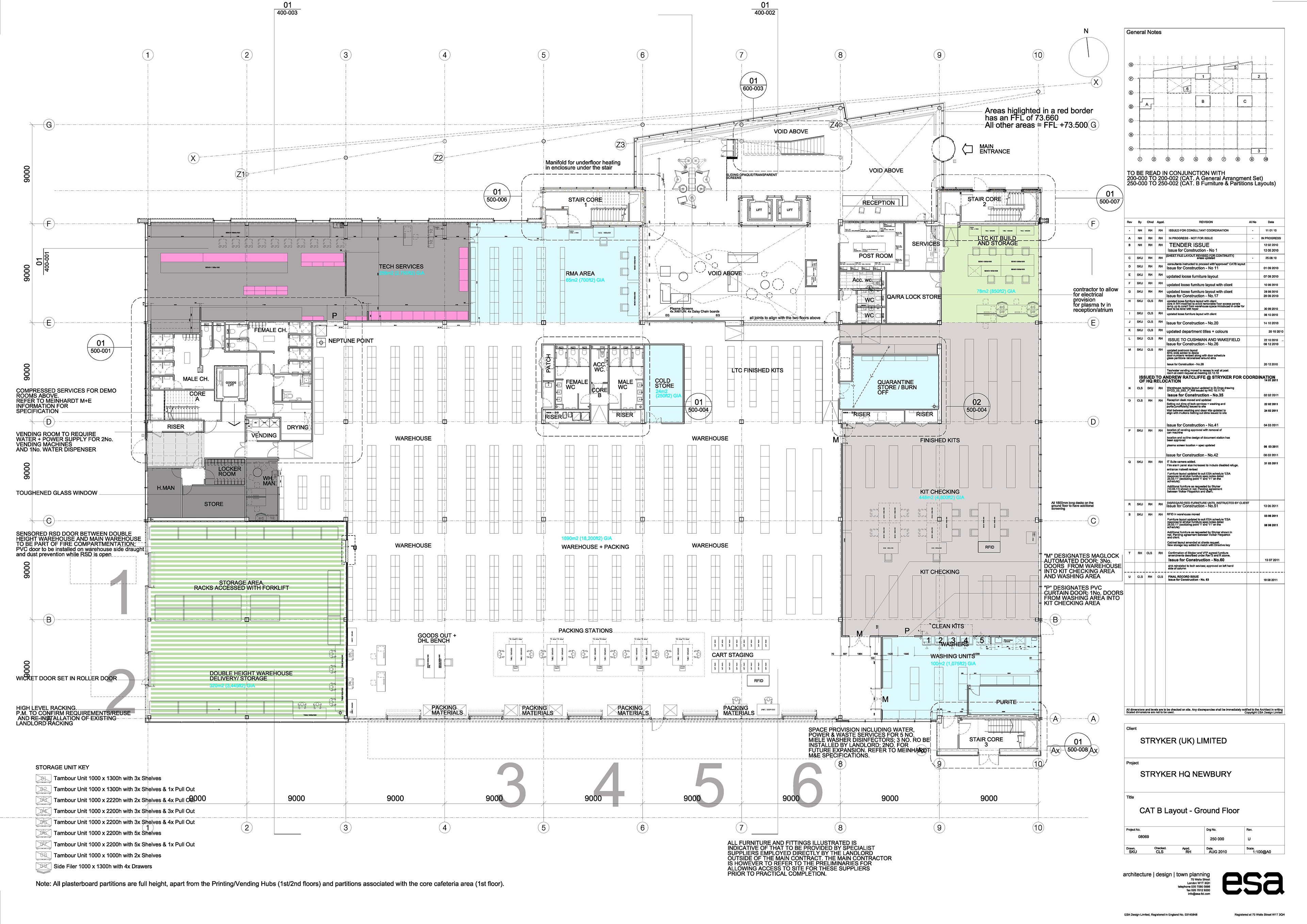 GROUND FLOOR PLAN with room + furniture layout (CAT B + CAT C)
