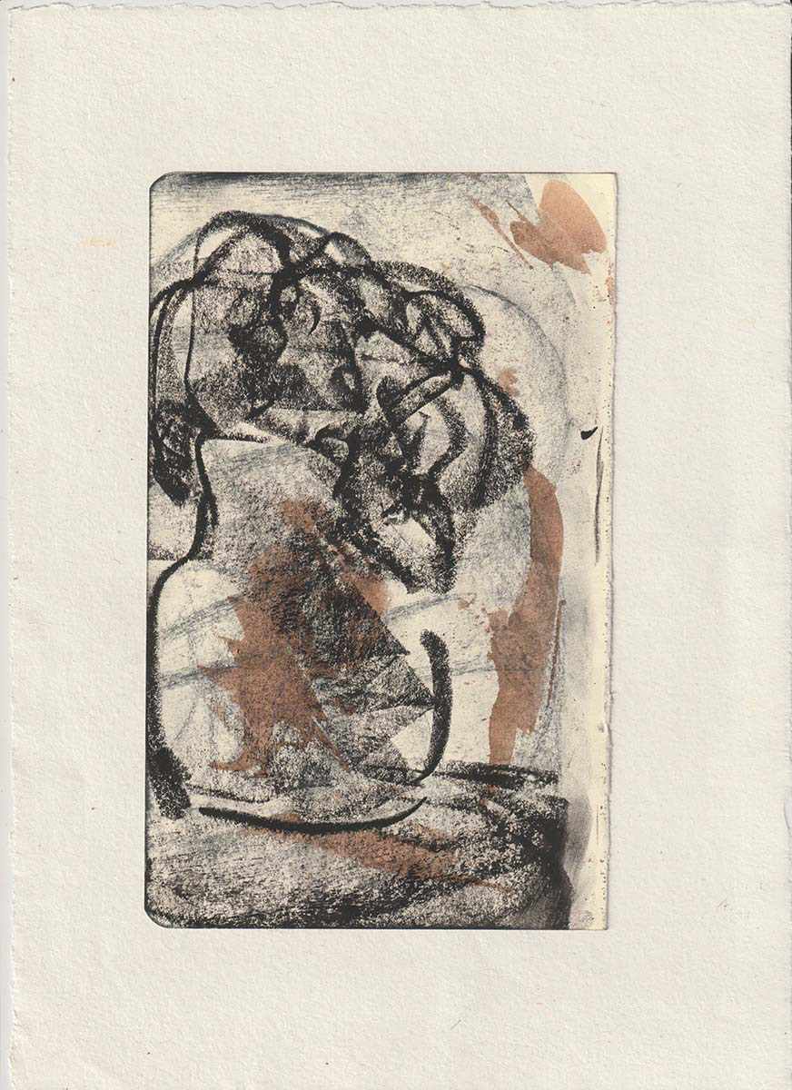charcoal, pastel and ink on paper