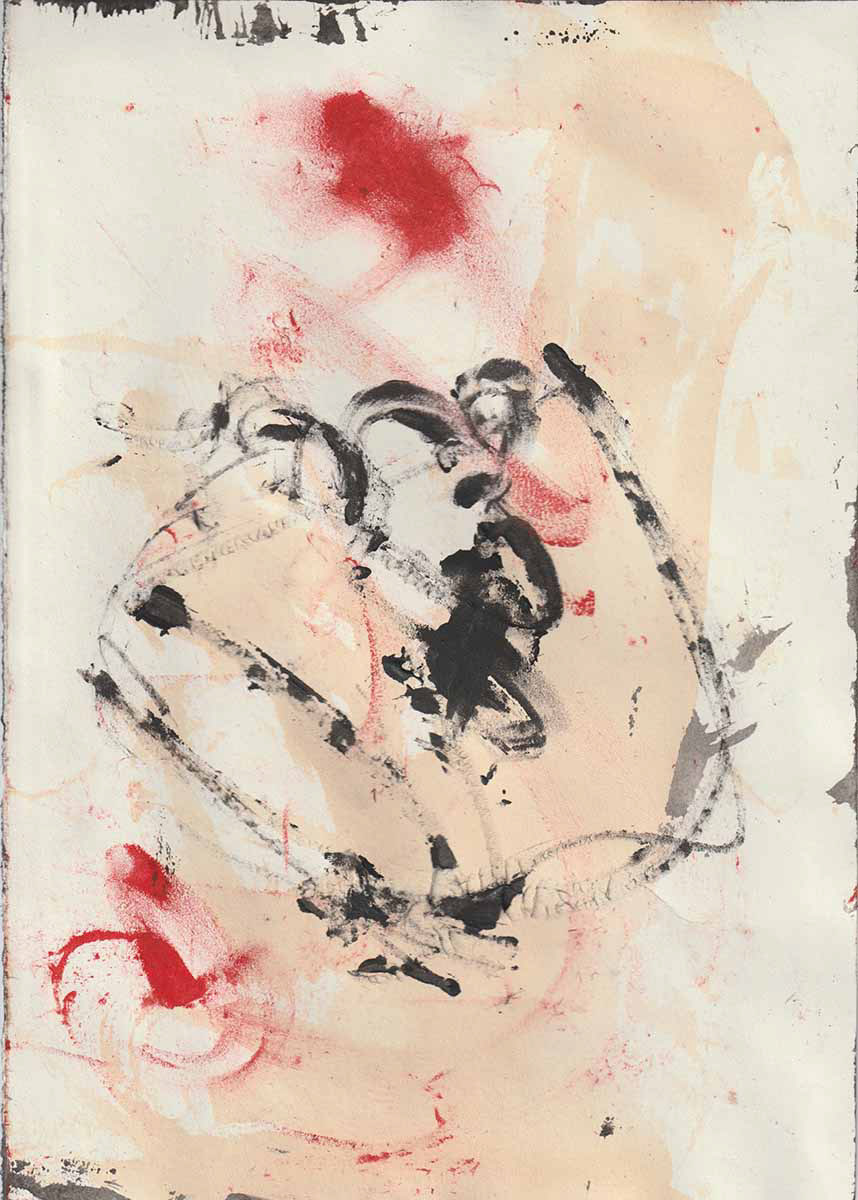 acrylic and charcoal on paper