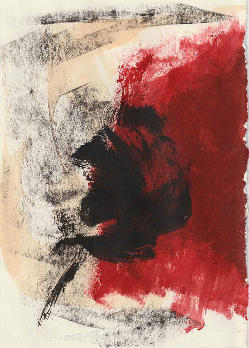 acrylic and charcoal on paper