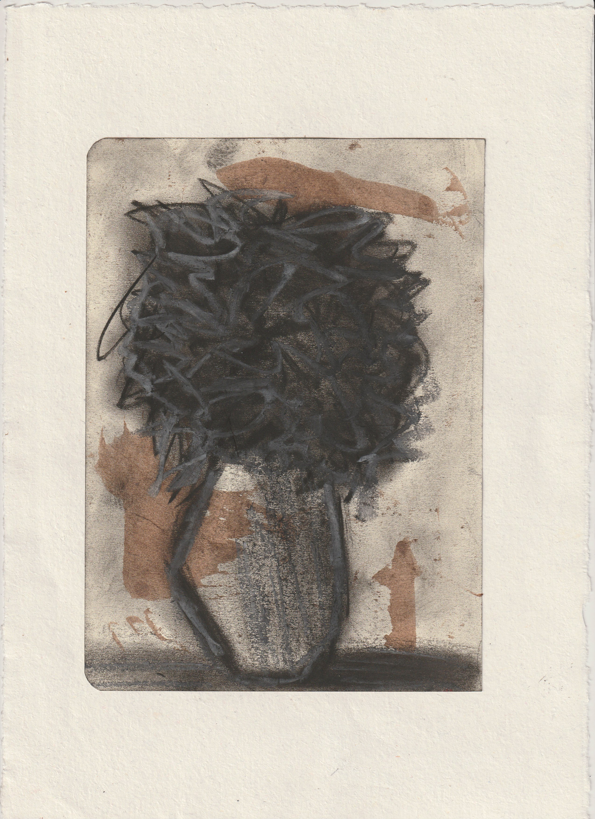 charcoal, pastel and ink on paper