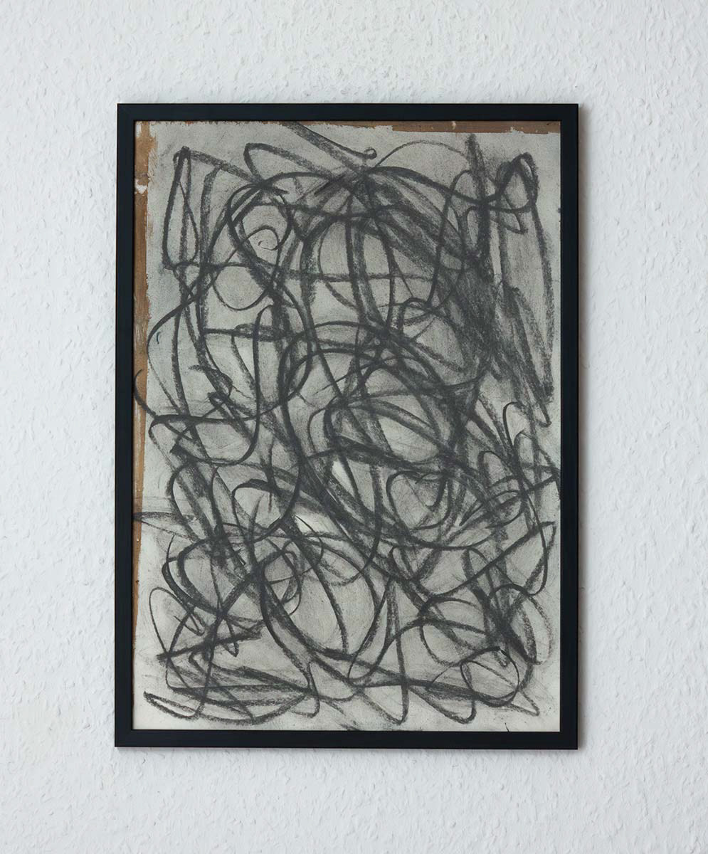 hard pastel and charcoal on paper