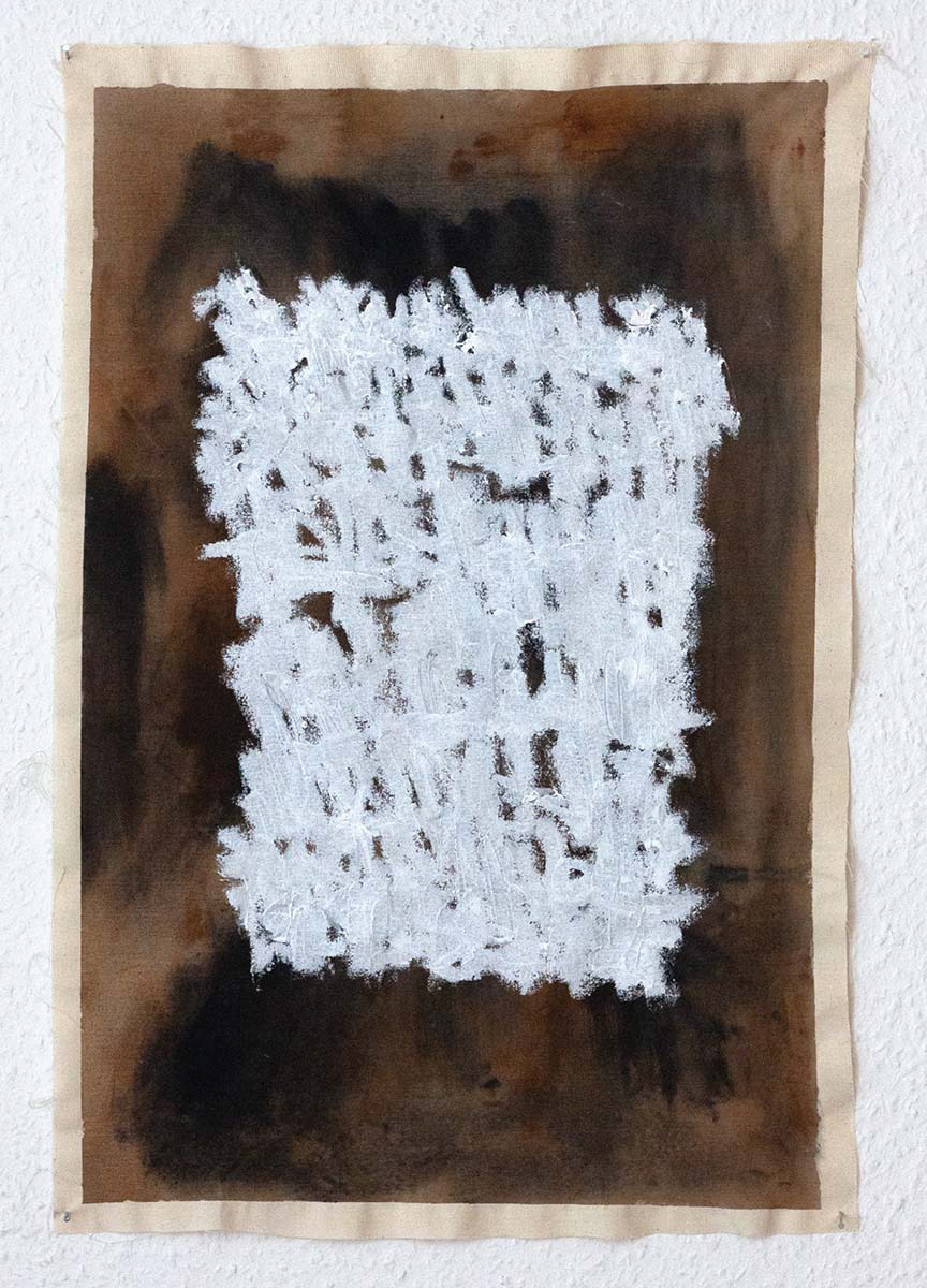 acrylic and oil stick on canvas
