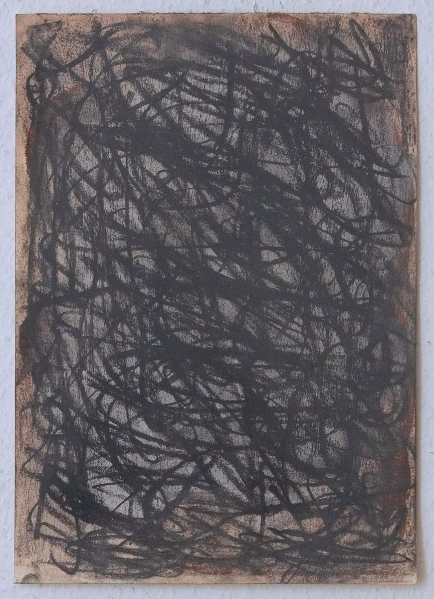 hard pastels and ink on paper