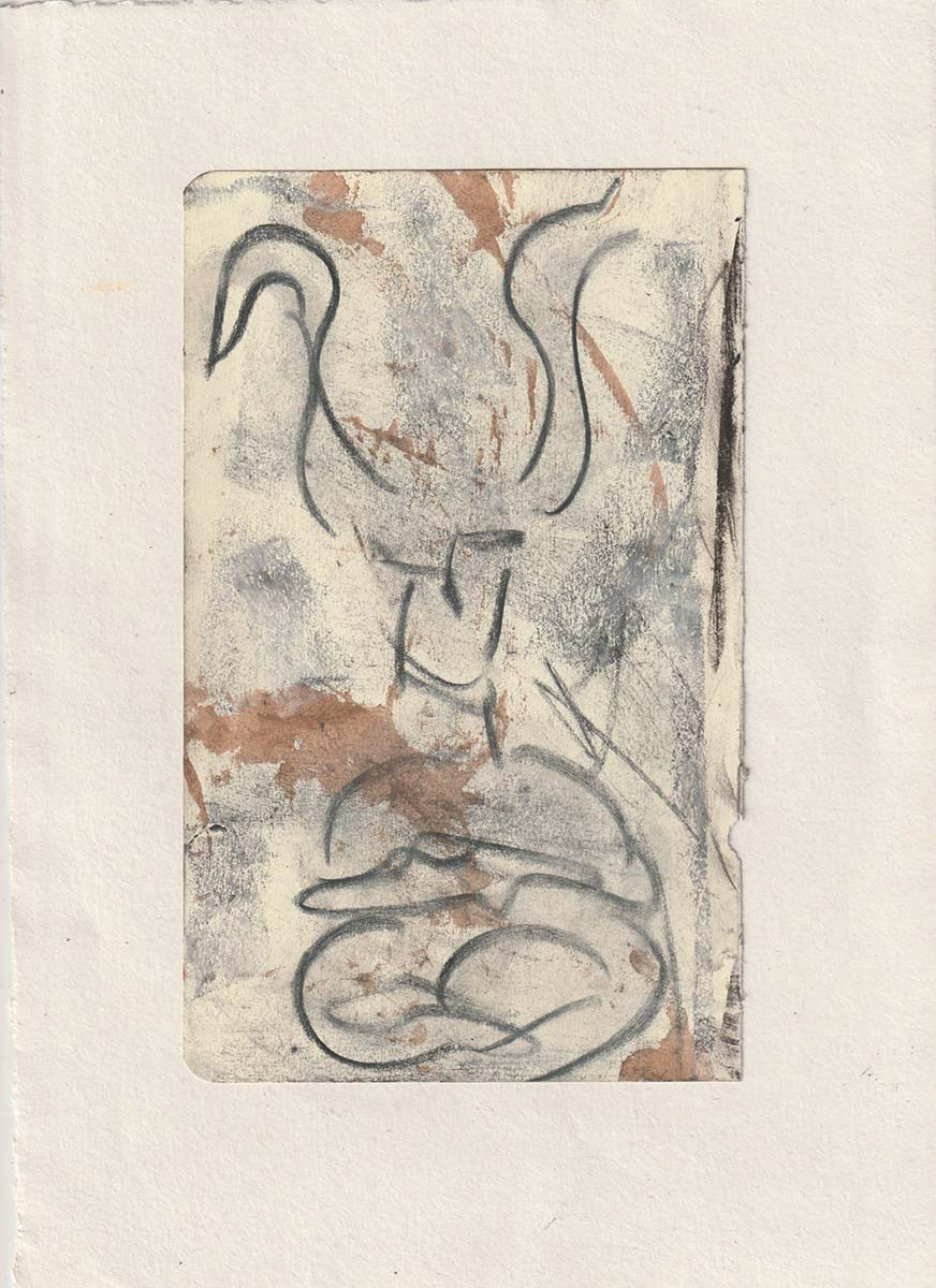 charcoal, pastel and ink on paper