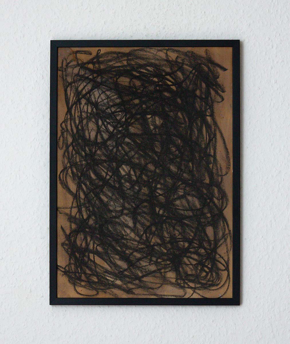 hard pastel and in on paper