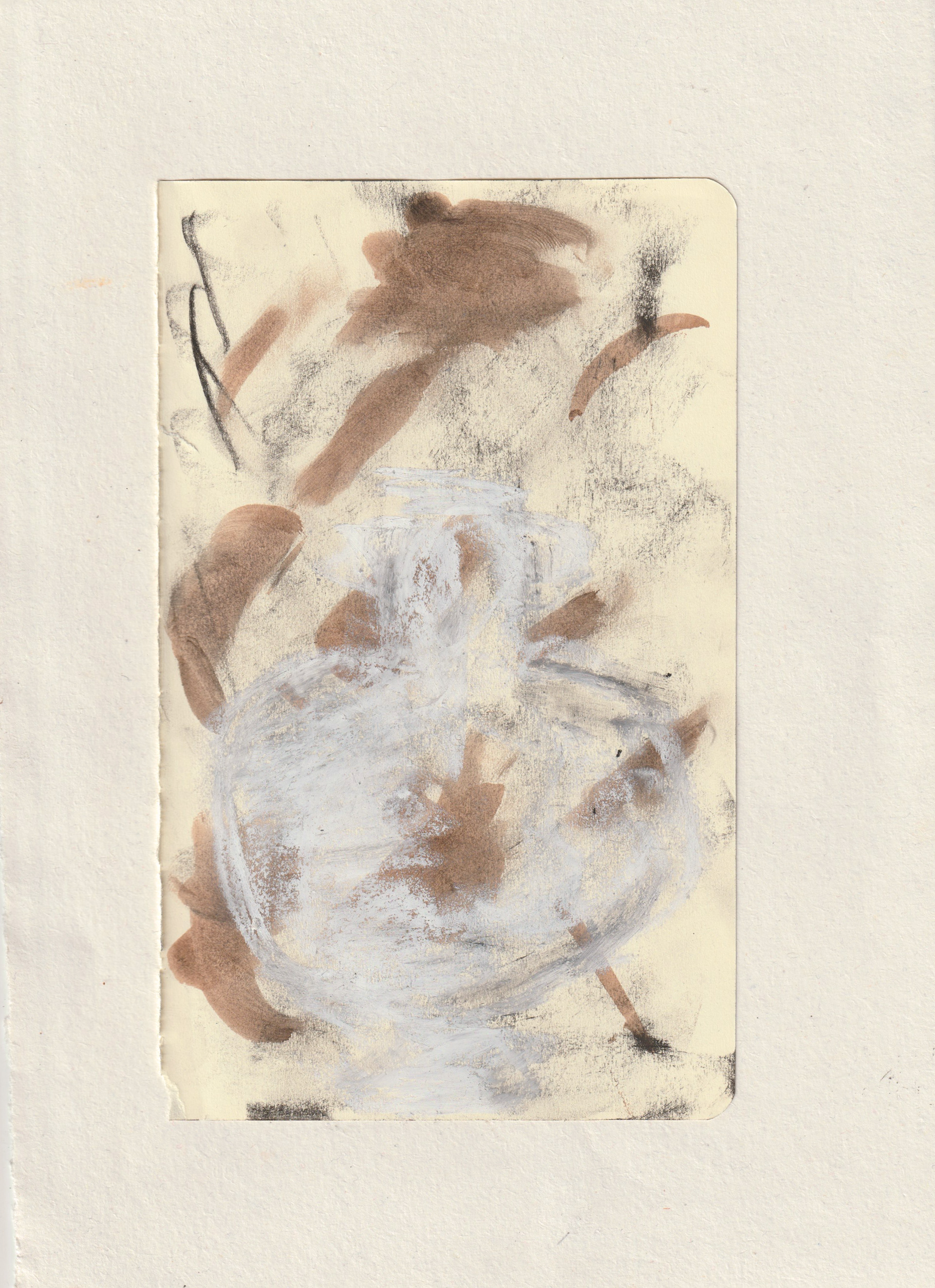 charcoal, pastel and ink on paper