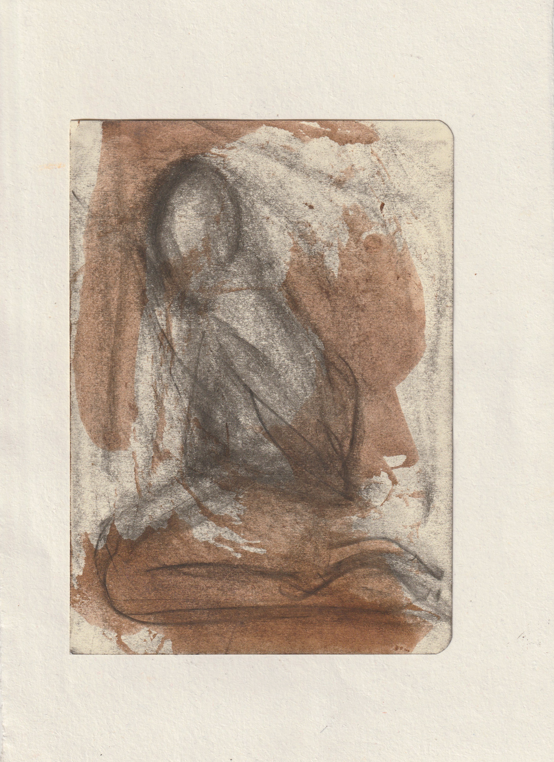 charcoal and ink on paper