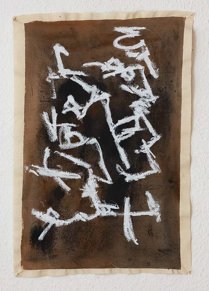 acrylic and oil stick on canvas