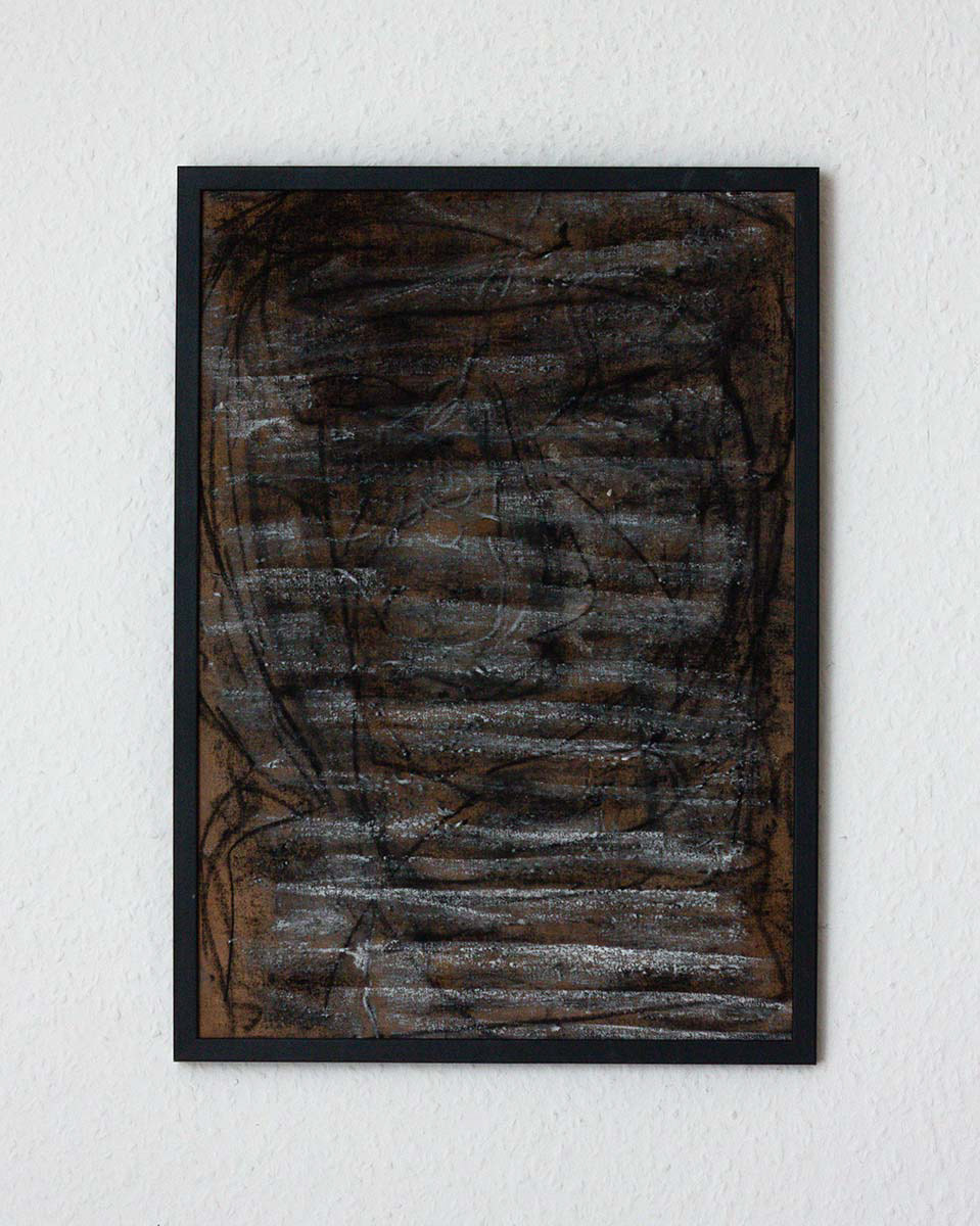 soft pastel, ink and charcoal on canvas