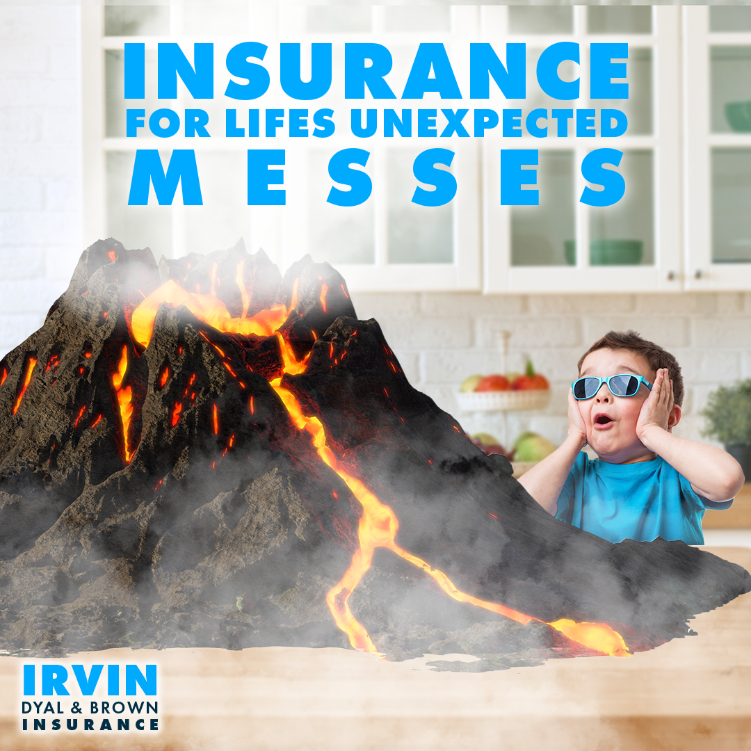 This ad was created for Irving Dyal and Brown Insurance. I was inspired by the memory of children doing science projects in the home. The typical, most recognizable science project is of course the all time favorite, Volcano. Here in the image a child has somehow created a real flaming volcano inside of the house and is about to erupt. Homes and fire donot mix. For all life's unexpected messed, you have Irvin Dyal and Brown. 
