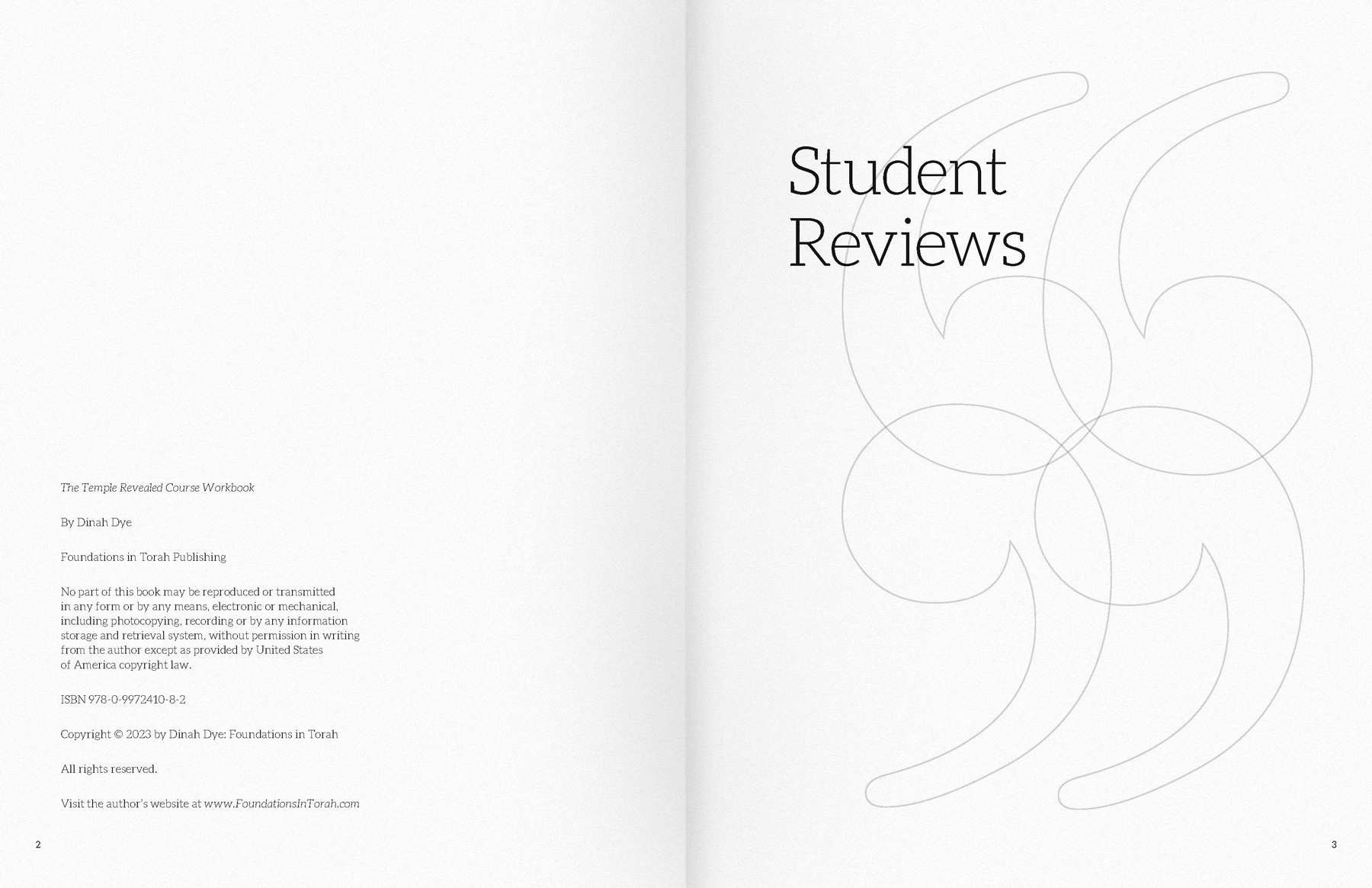 Pictured above: Examples of a workbook for author Dr. Dinah Dye