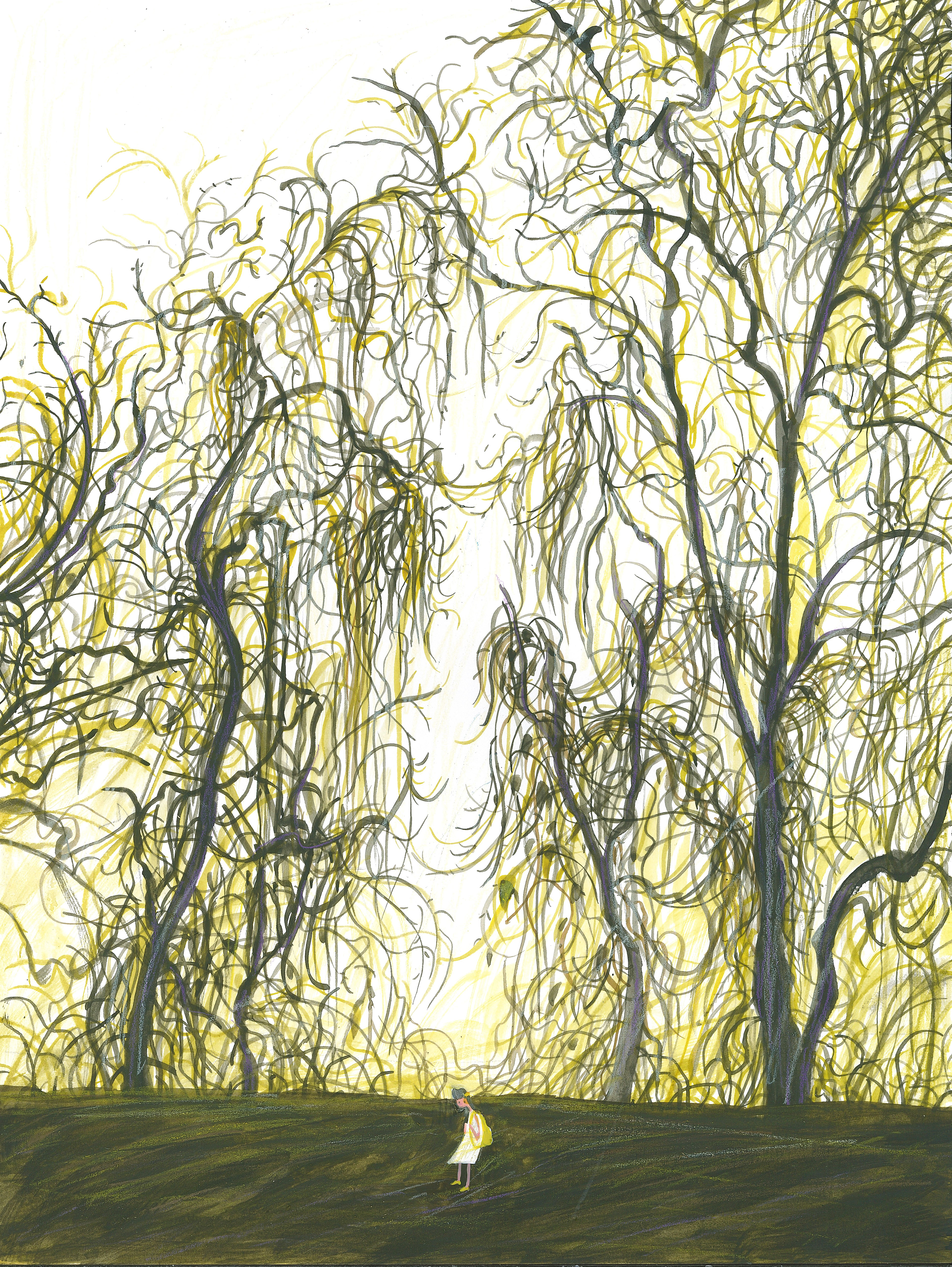 Old Trees (gouache), 2025