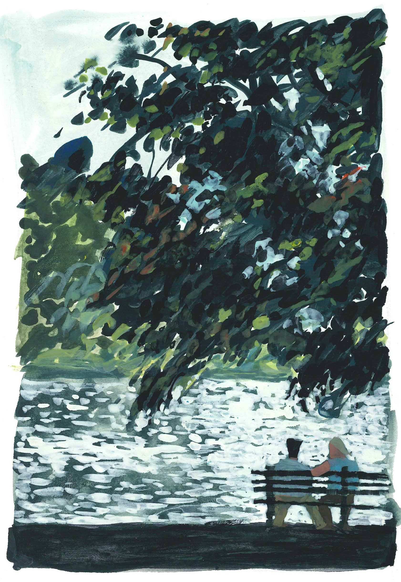 Boston Common, gouache, 2026