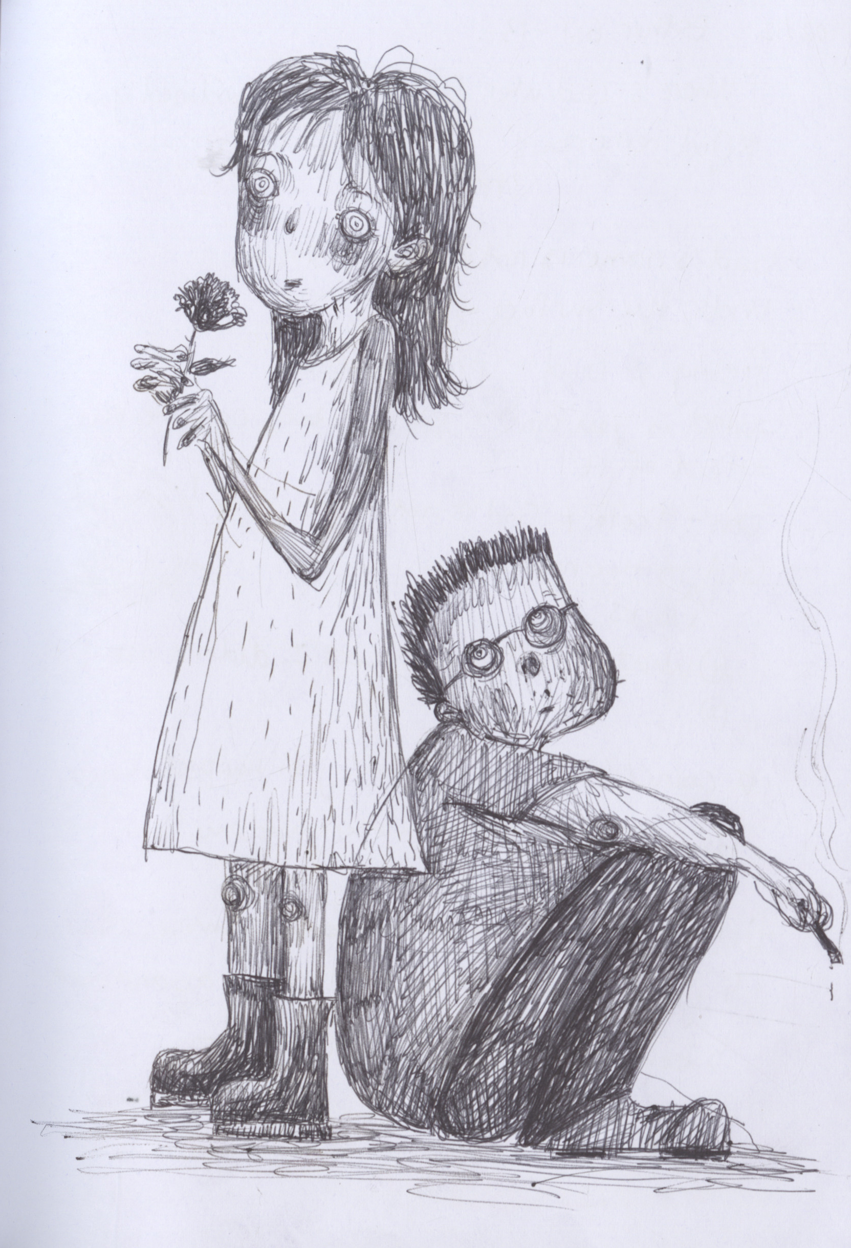 Valentine, ink on paper, 2026