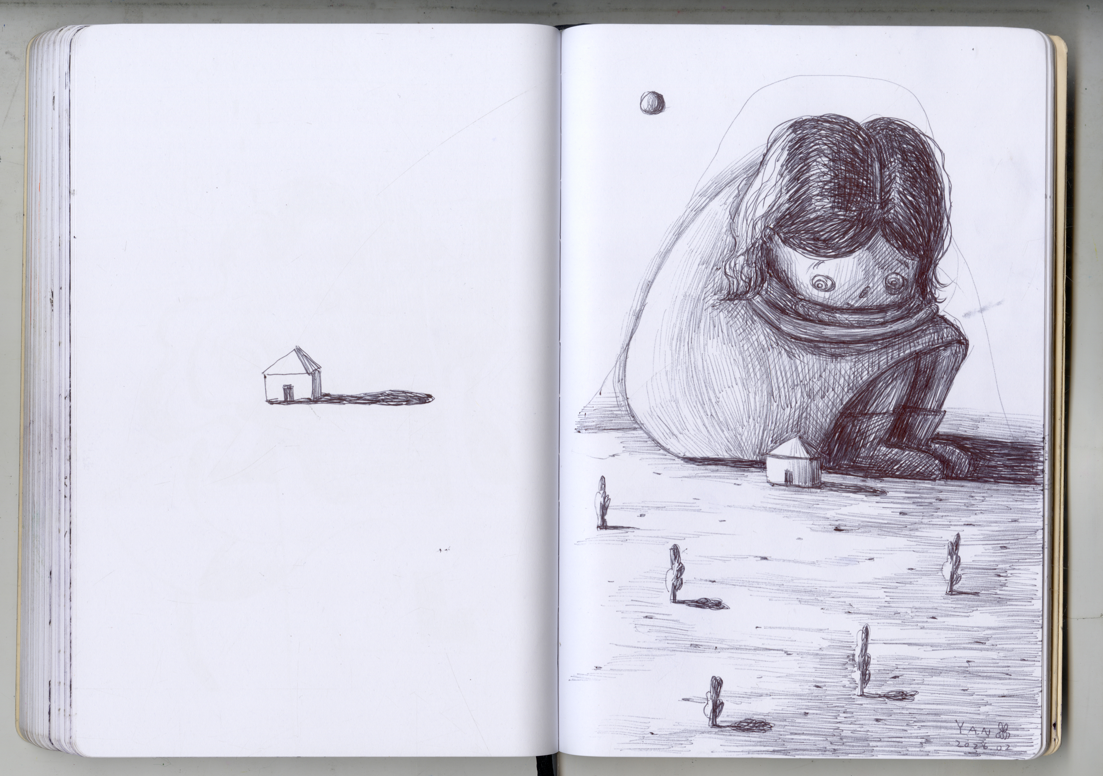 This is my Home, ink on paper, 2026