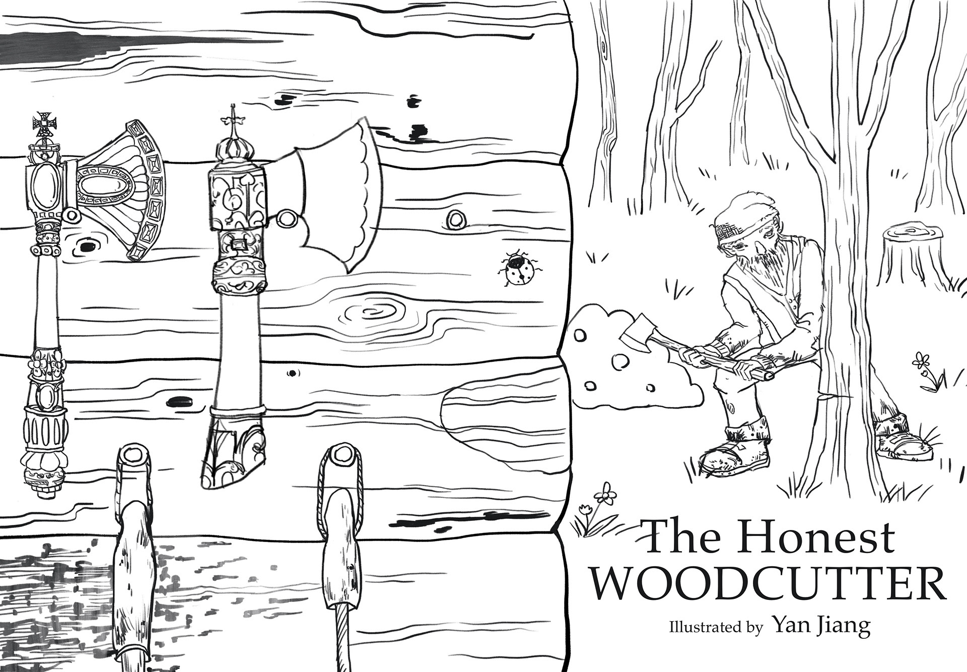 The Honest Woodcutter; book dummy; 2022