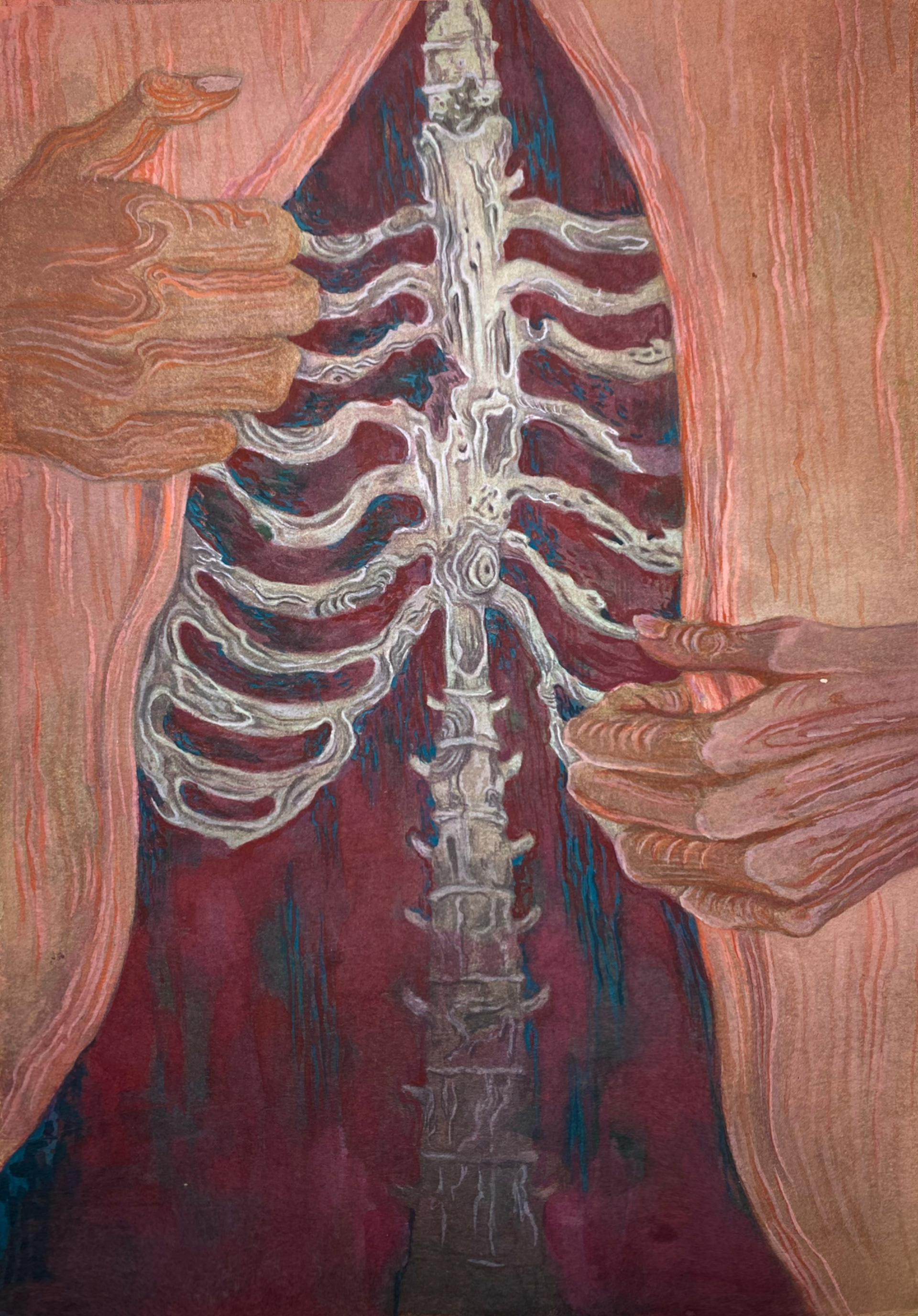 Visceral Rot, watercolor on paper, 2022