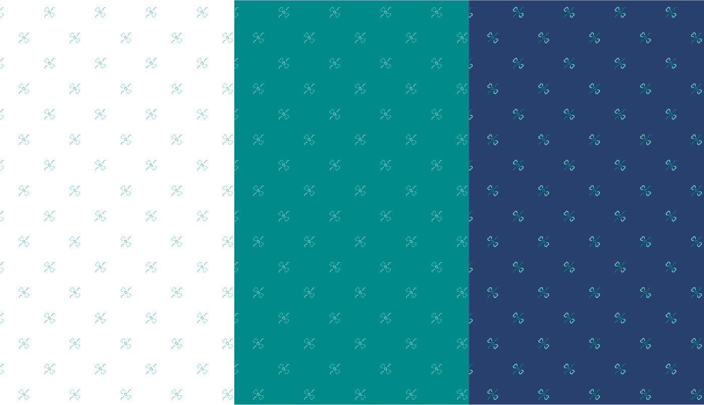 Padrão de textura de Francine Carvalho Urologista, nas cores verde e azul.