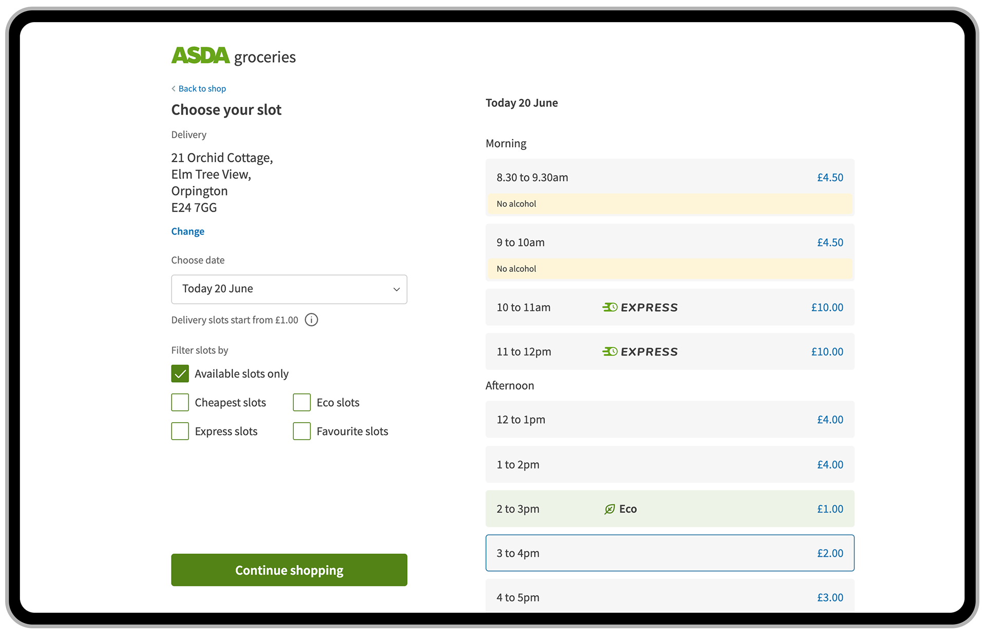 New Feature: Filtered by available slots