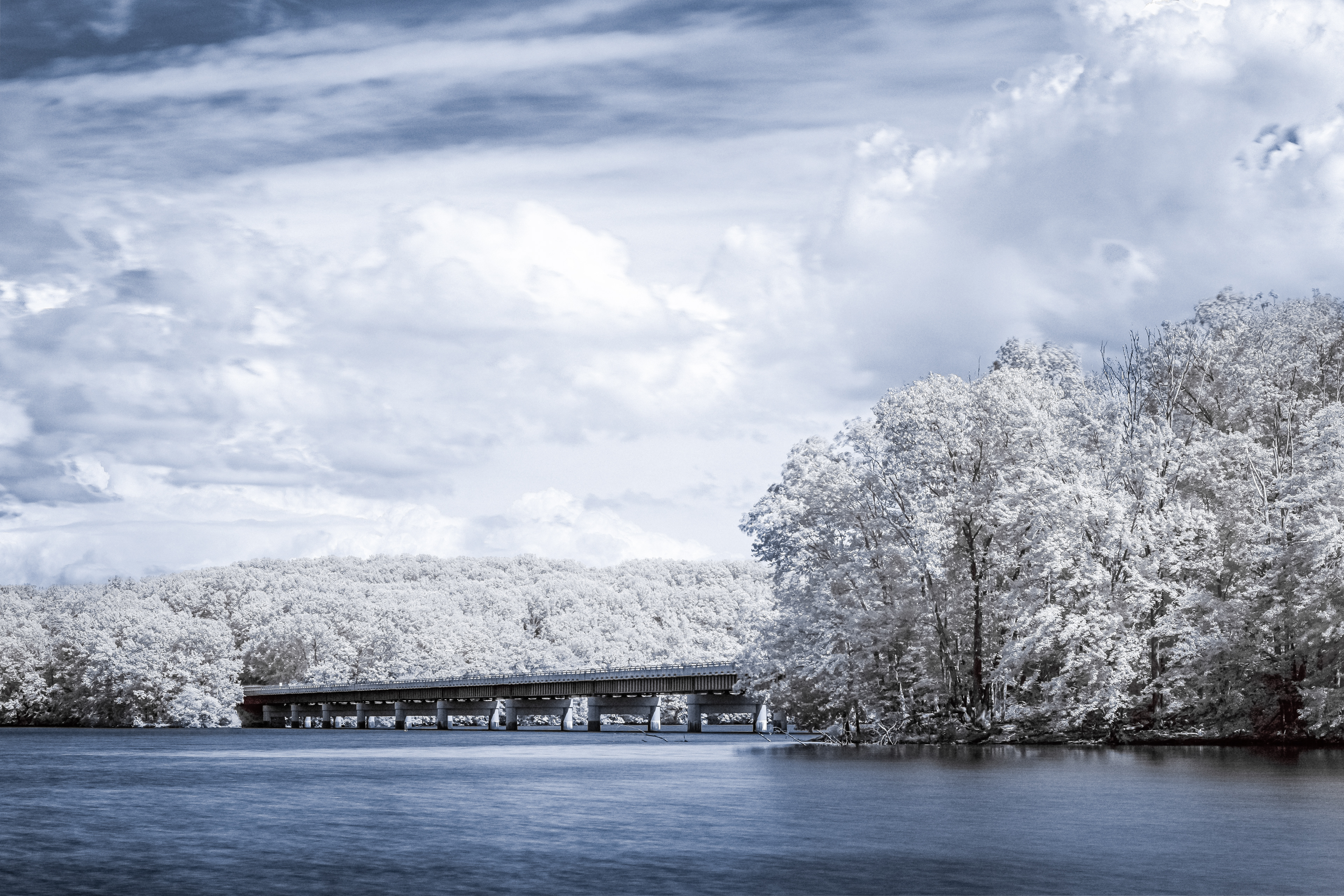 Bridge Over Water in Infrared