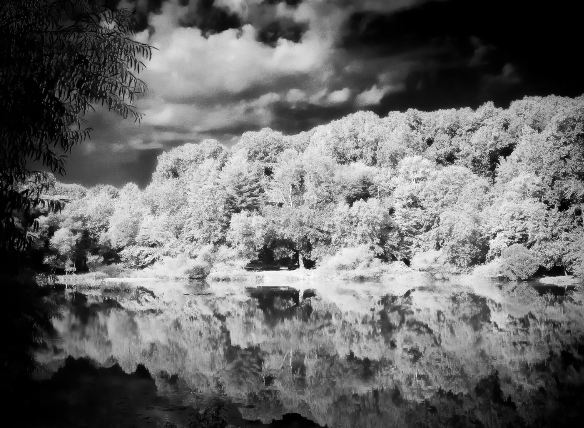 Lake at Sunset in Near Infrared (Digital B&W IR conversion from film)