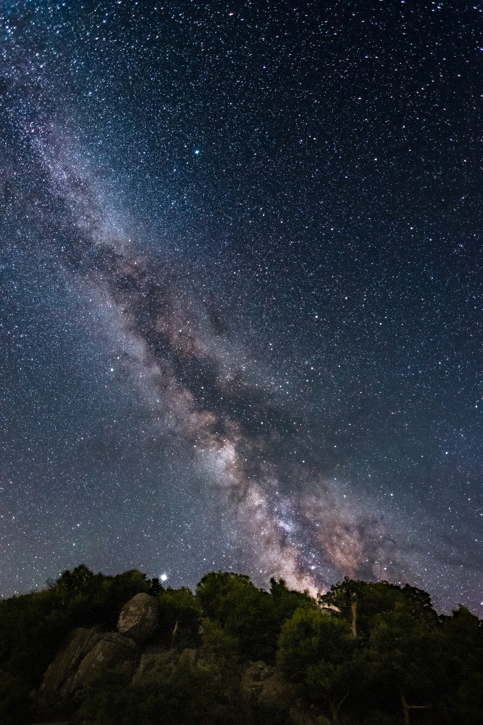 Jupiter Peaking Through Under the Milky Way