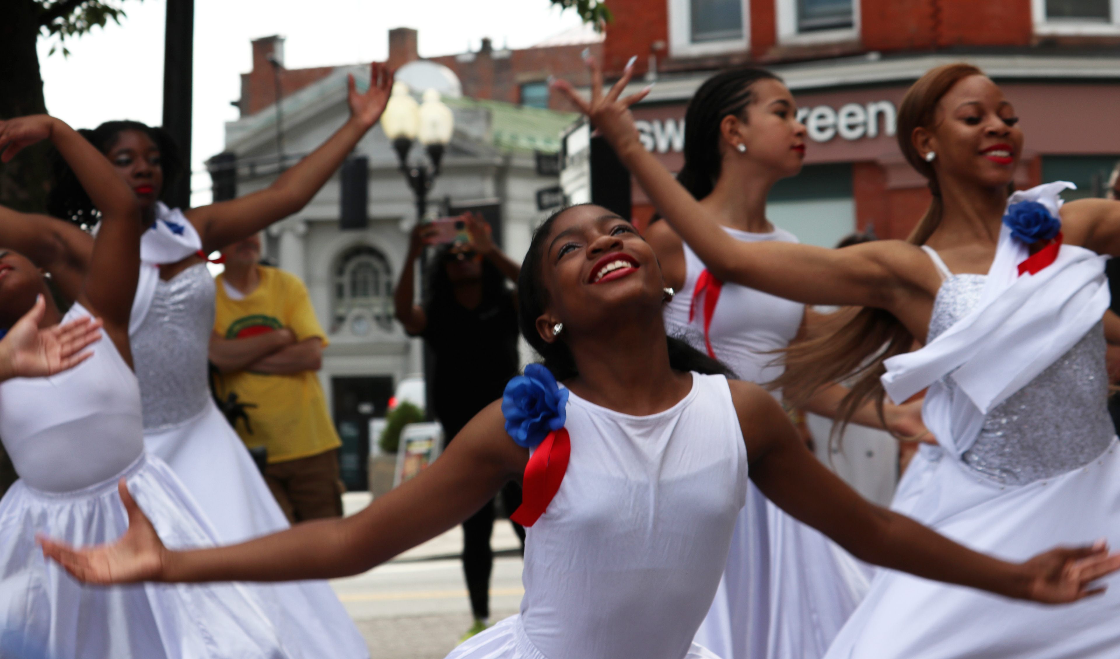 MONTCLAIR, NJ 06/19/2026 JUNETEENTH FLAG RAISING: Students from Beyond the Boogie Dance Company perform at Montclair’s Juneteenth flag raising ceremony on Church Street. Photo by Sunah Choudhry.