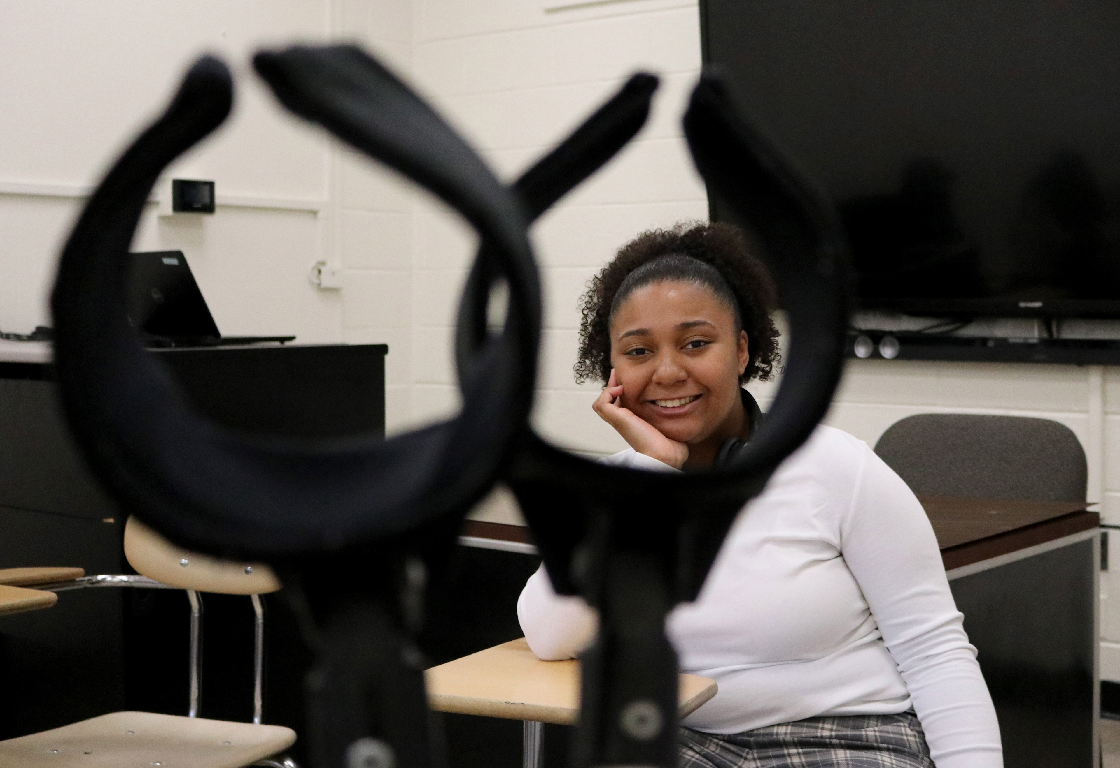 MONTCLAIR, NJ 11/11/2019 POSE: Trinity Corney poses for the camera inside Calcia Hall on Montclair State University’s campus.  -Photo by Sunah E. Choudhry