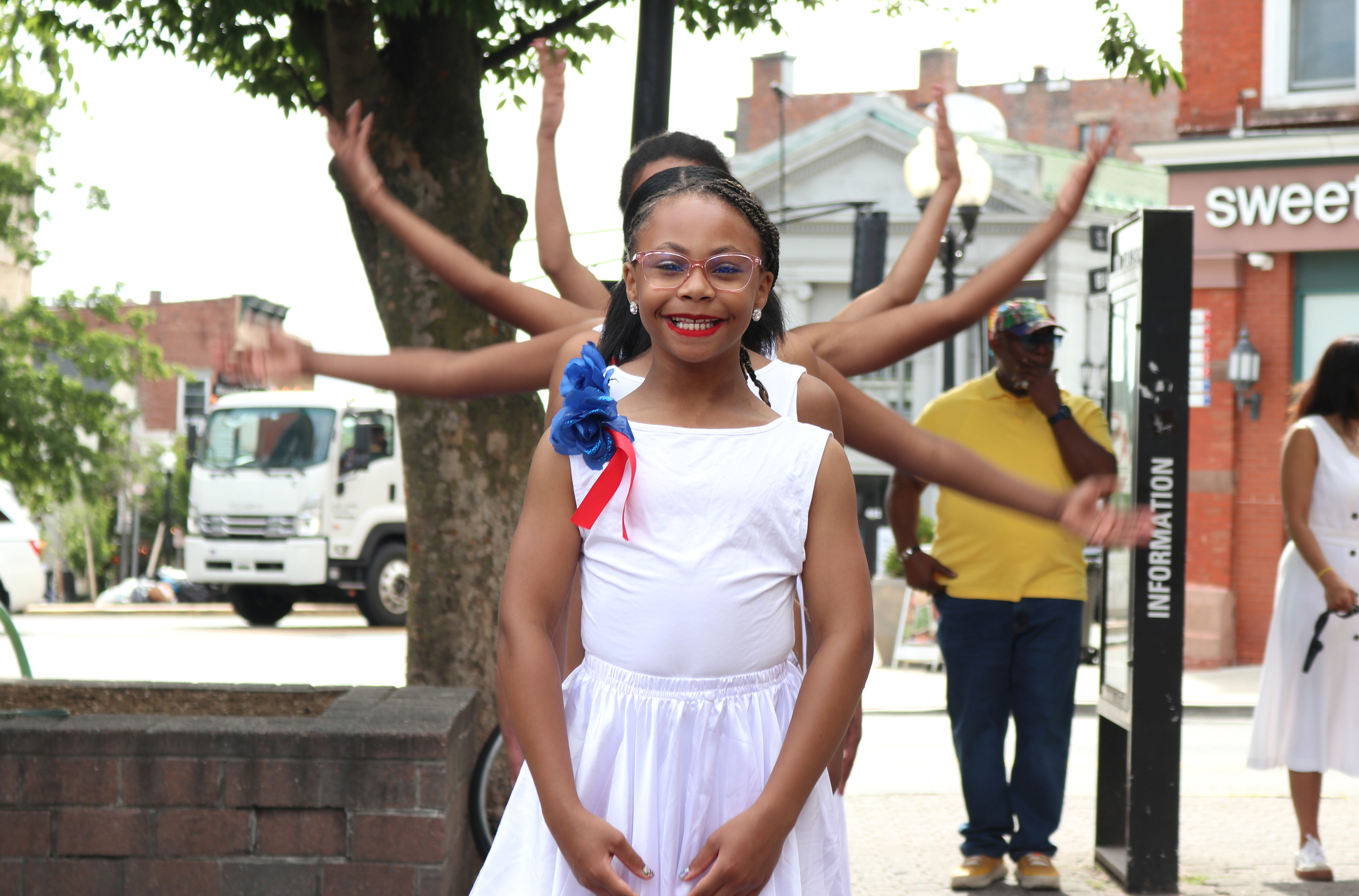 MONTCLAIR, NJ 06/19/2026 JUNETEENTH FLAG RAISING: Students from Beyond the Boogie Dance Company perform at Montclair’s Juneteenth flag raising ceremony on Church Street. Photo by Sunah Choudhry.