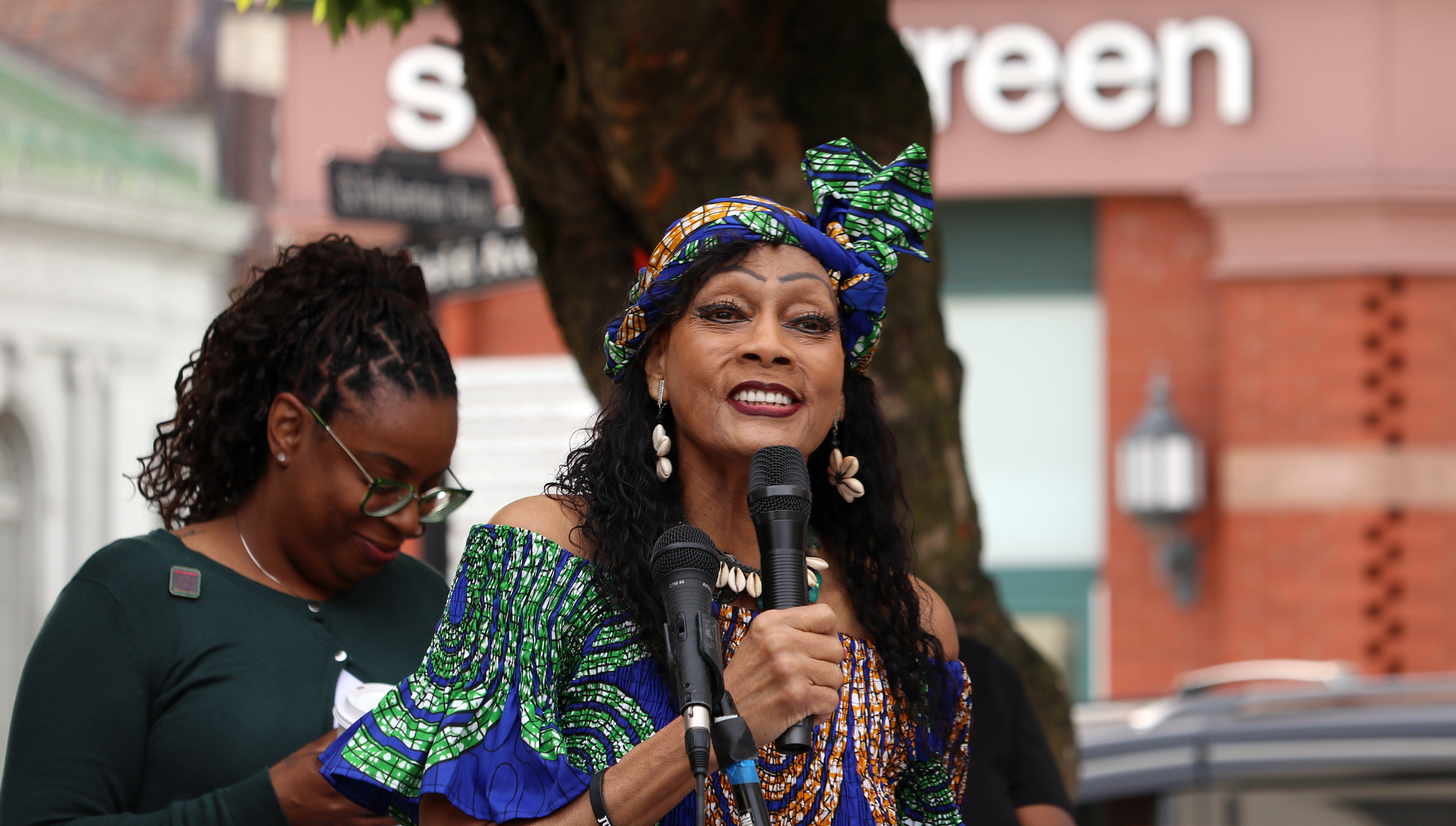 MONTCLAIR, NJ 06/19/2026 JUNETEENTH FLAG RAISING: Montclair Mayor Renée Baskerville speaks to the crowd about the history of Juneteenth. Montclair residents gather to honor and celebrate Juneteenth, listen to local politicians and leaders, and watch a performance by the students from Beyond the Boogie Dance Company. Photo by Sunah Choudhry.