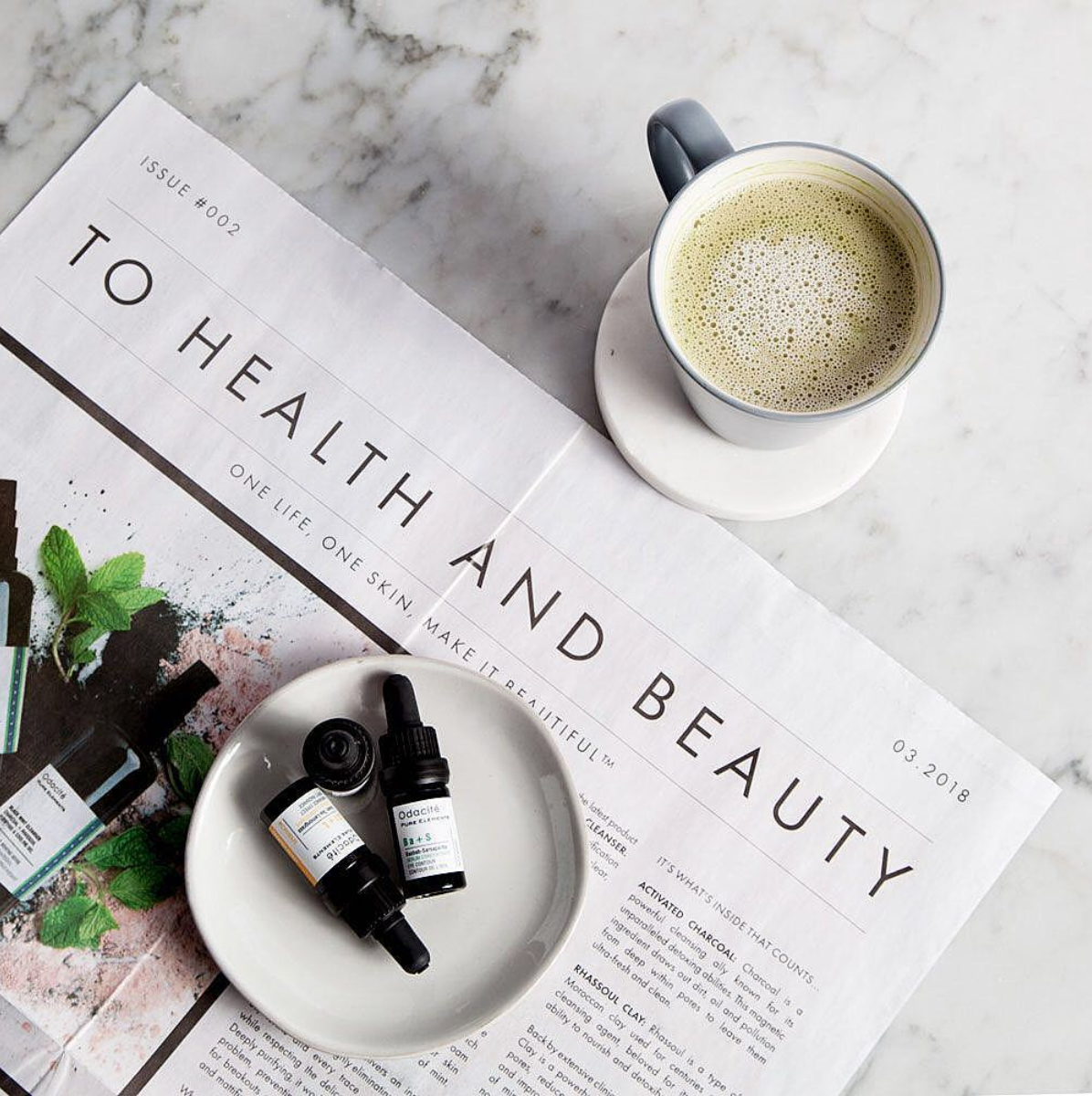 For the launch of Odacité's newsletter, To Health and Beauty, and for evergreen promotion.