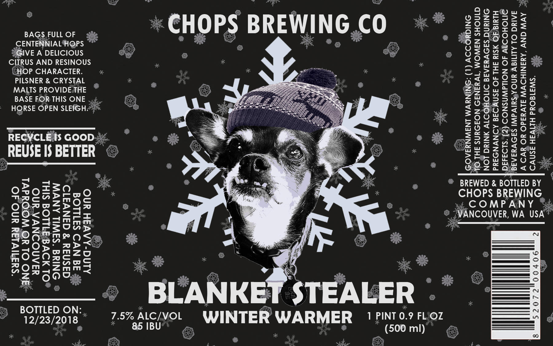 Based on Double Mountain's "Fa La La La La Winter Ale"