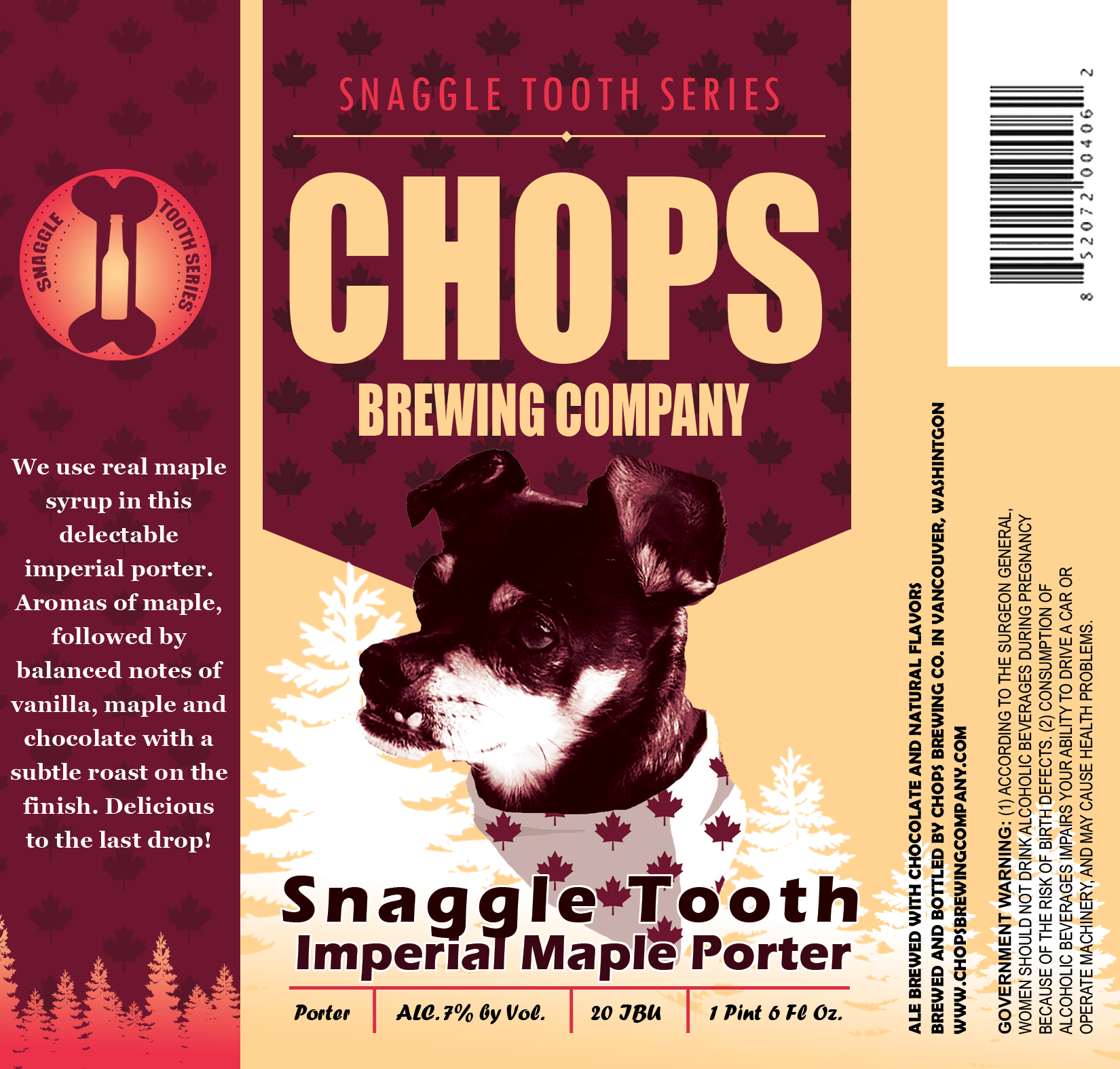 Based on Backwoods Brewing Company's "Imperial Maple Porter"
